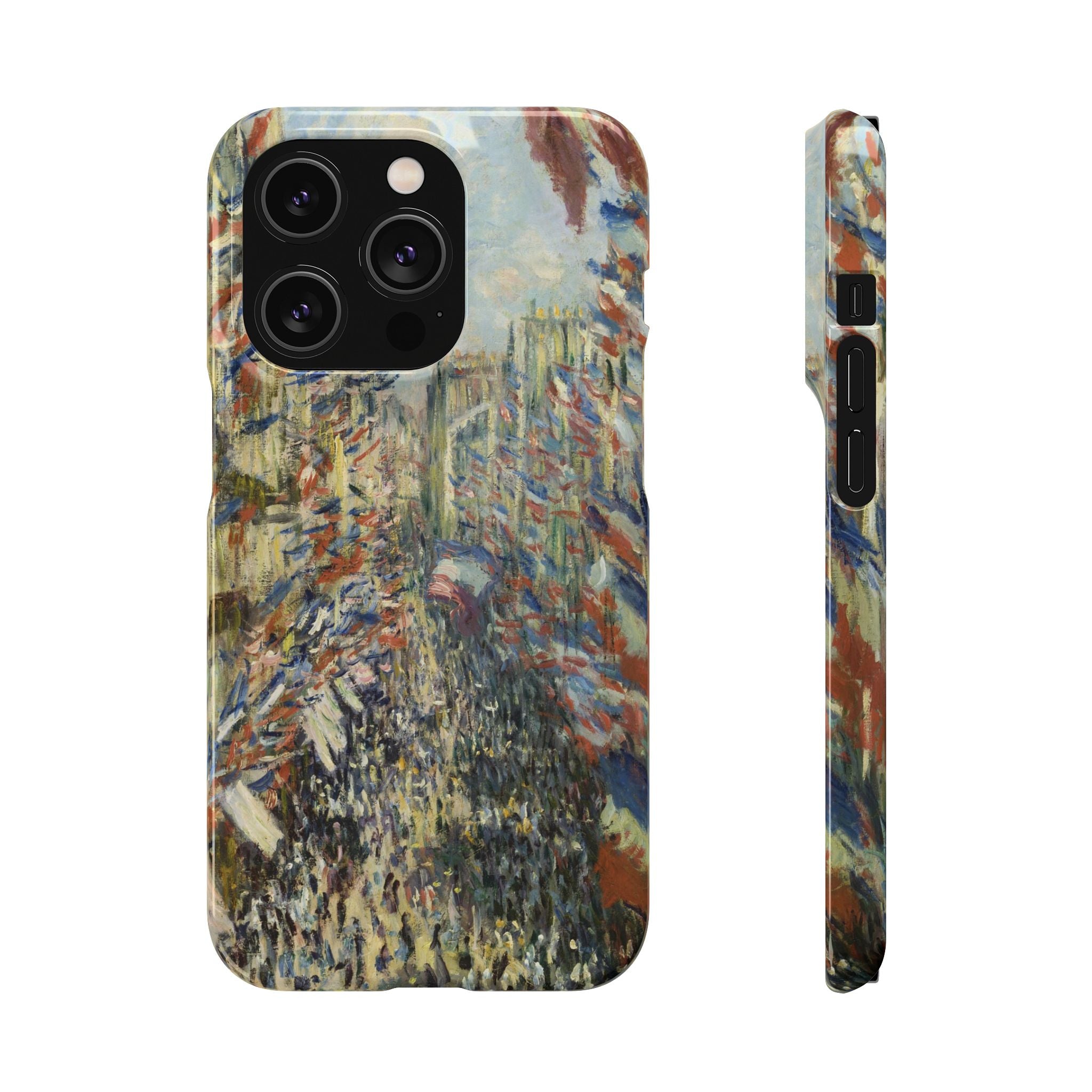 The Rue Montorgueil in Paris by Claude Monet - iPhone Slim Case