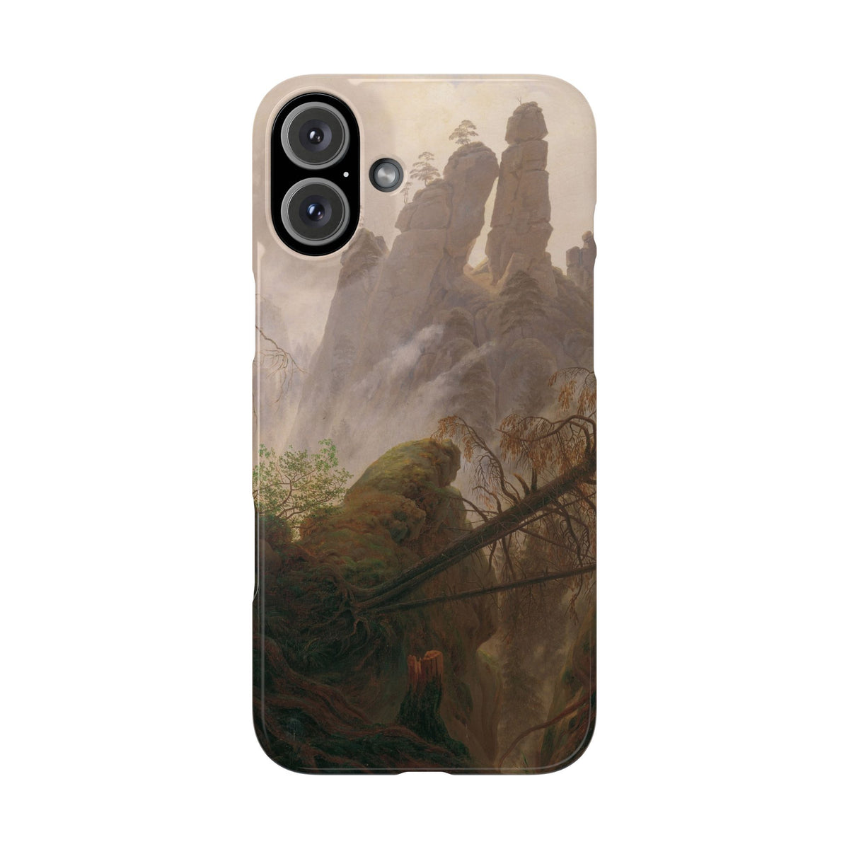 Rocky Landscape in the Elbe Sandstone Mountains by Caspar David Friedrich - iPhone Slim Case