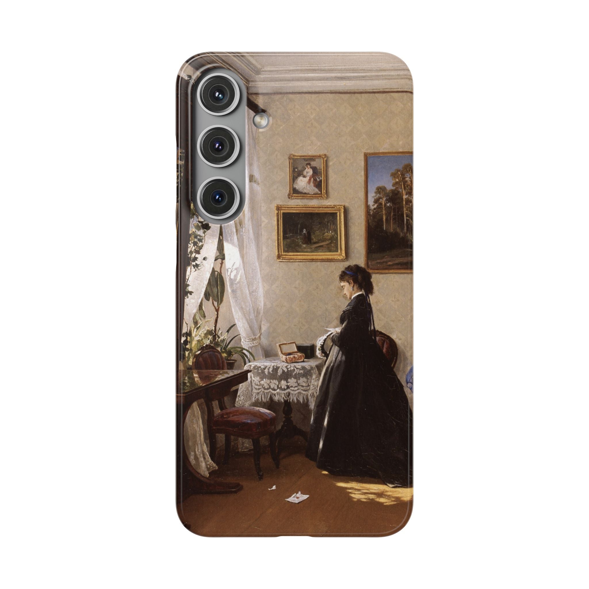 In front of the mirror by Ivan Ivanovich Shishkin - Samsung Slim Case