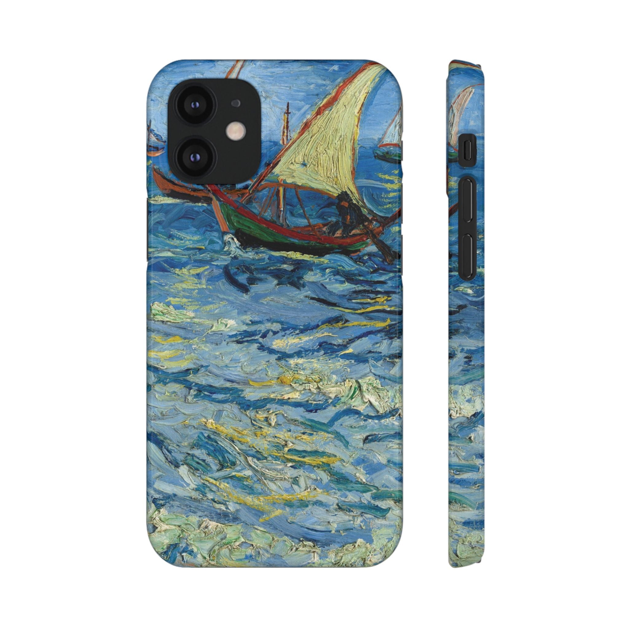 Fishing Boats at Sea by Vincent van Gogh - iPhone Slim Case