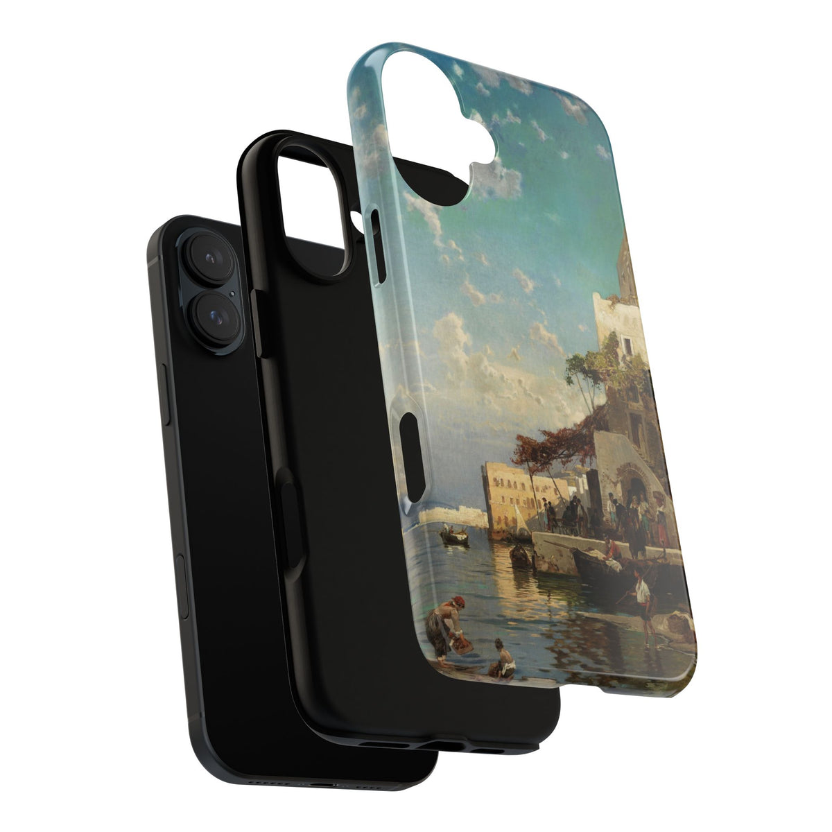 Incontro serale dei pescatori di Hermann Corrodi - Cover rigida per iPhone