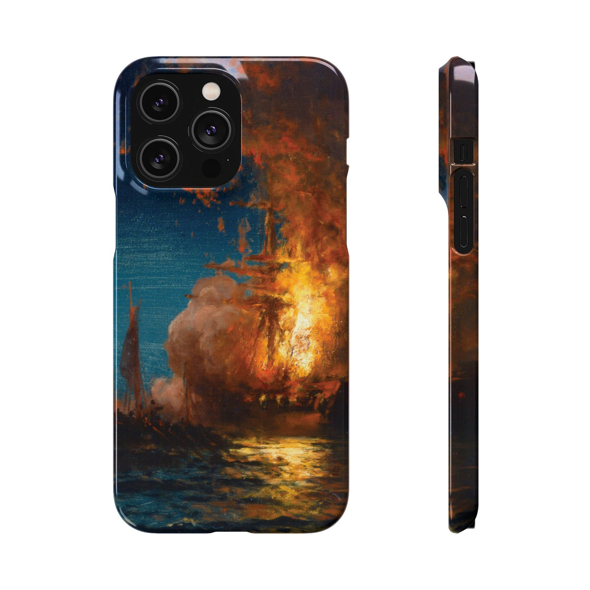 Burning of the Frigate Philadelphia in the Harbor of Tripoli by Edward Moran - iPhone Slim Case