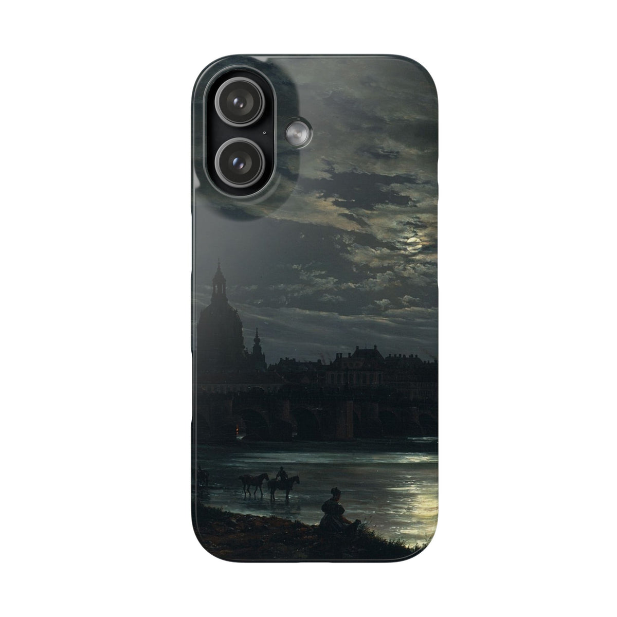View of Dresden by Moonlight by Johan Dahl - iPhone Slim Case