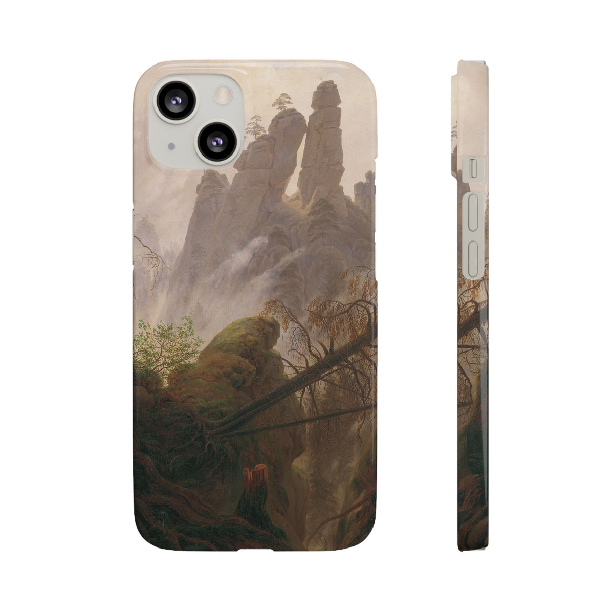 Rocky Landscape in the Elbe Sandstone Mountains by Caspar David Friedrich - iPhone Slim Case