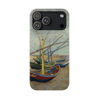 Fishing Boats on the Beach by Vincent van Gogh - iPhone Slim Case