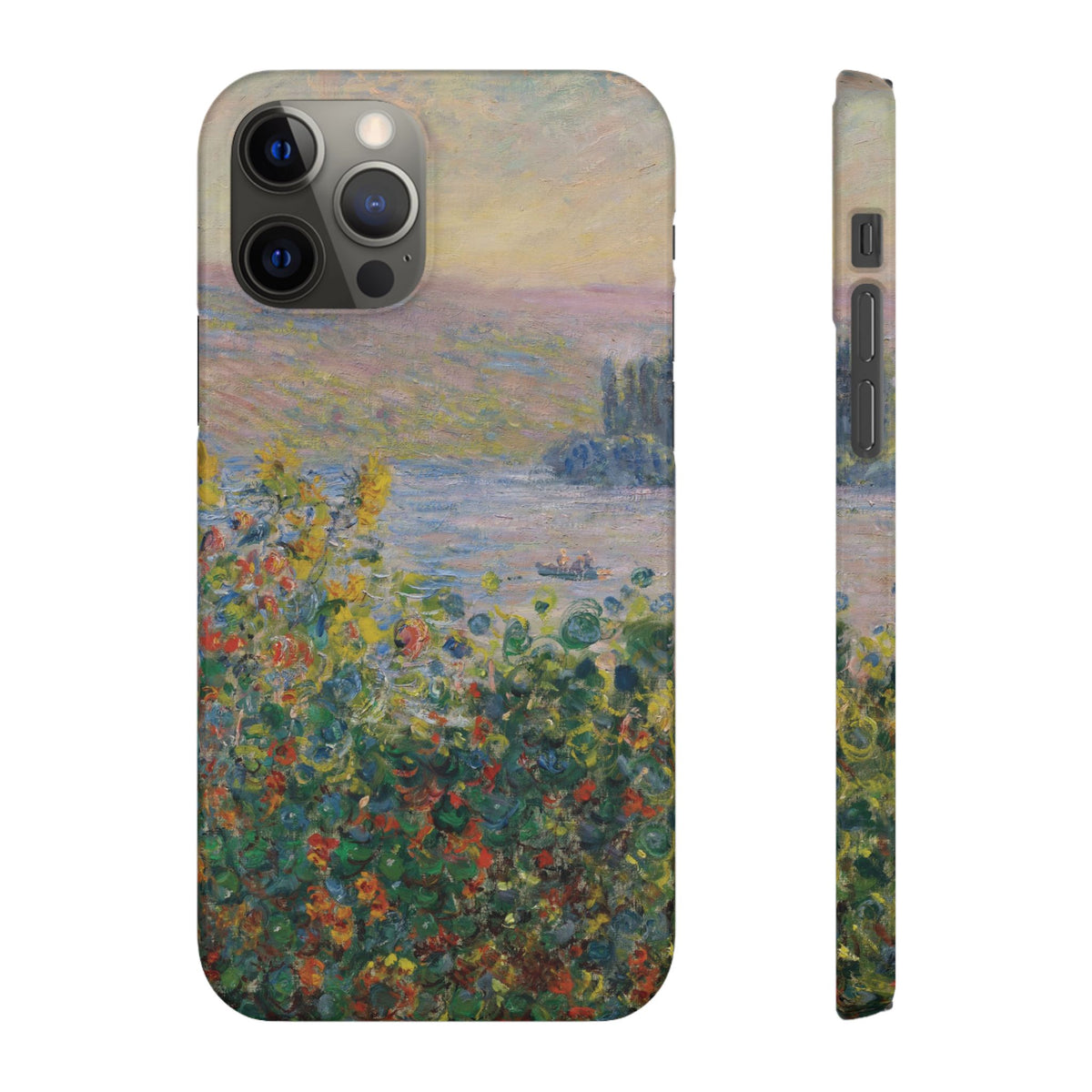 Flower Beds at Vétheuil by Claude Monet - iPhone Slim Case