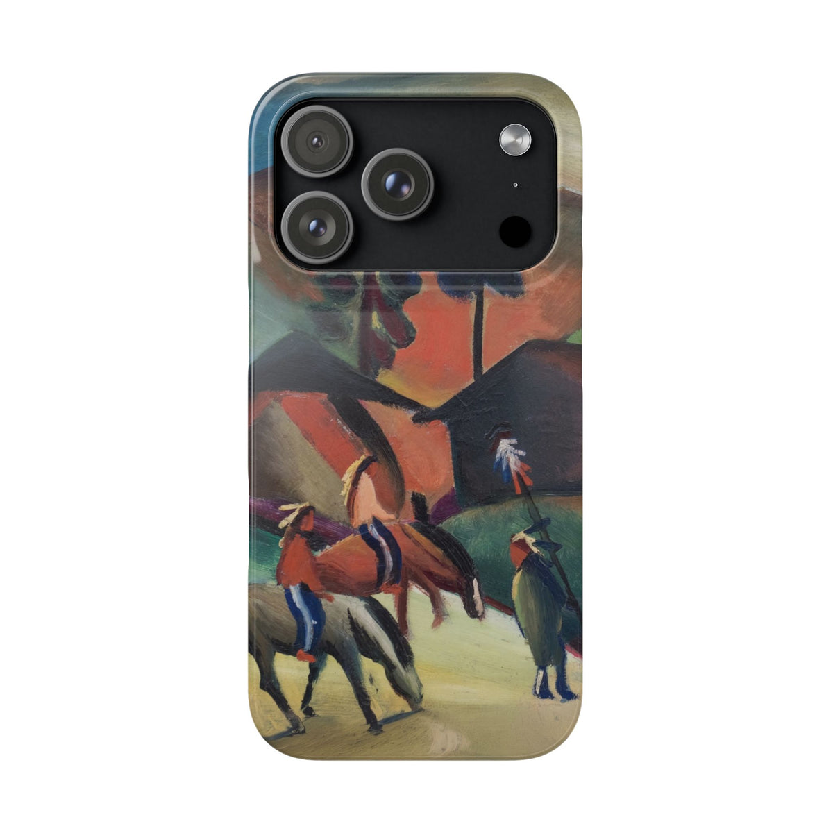 Indians on Horsebacks by August Macke - iPhone Slim Case