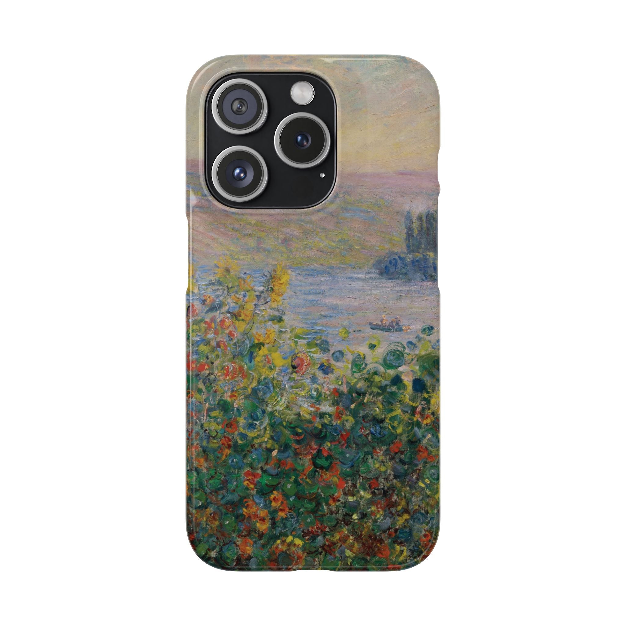 Flower Beds at Vétheuil by Claude Monet - iPhone Slim Case