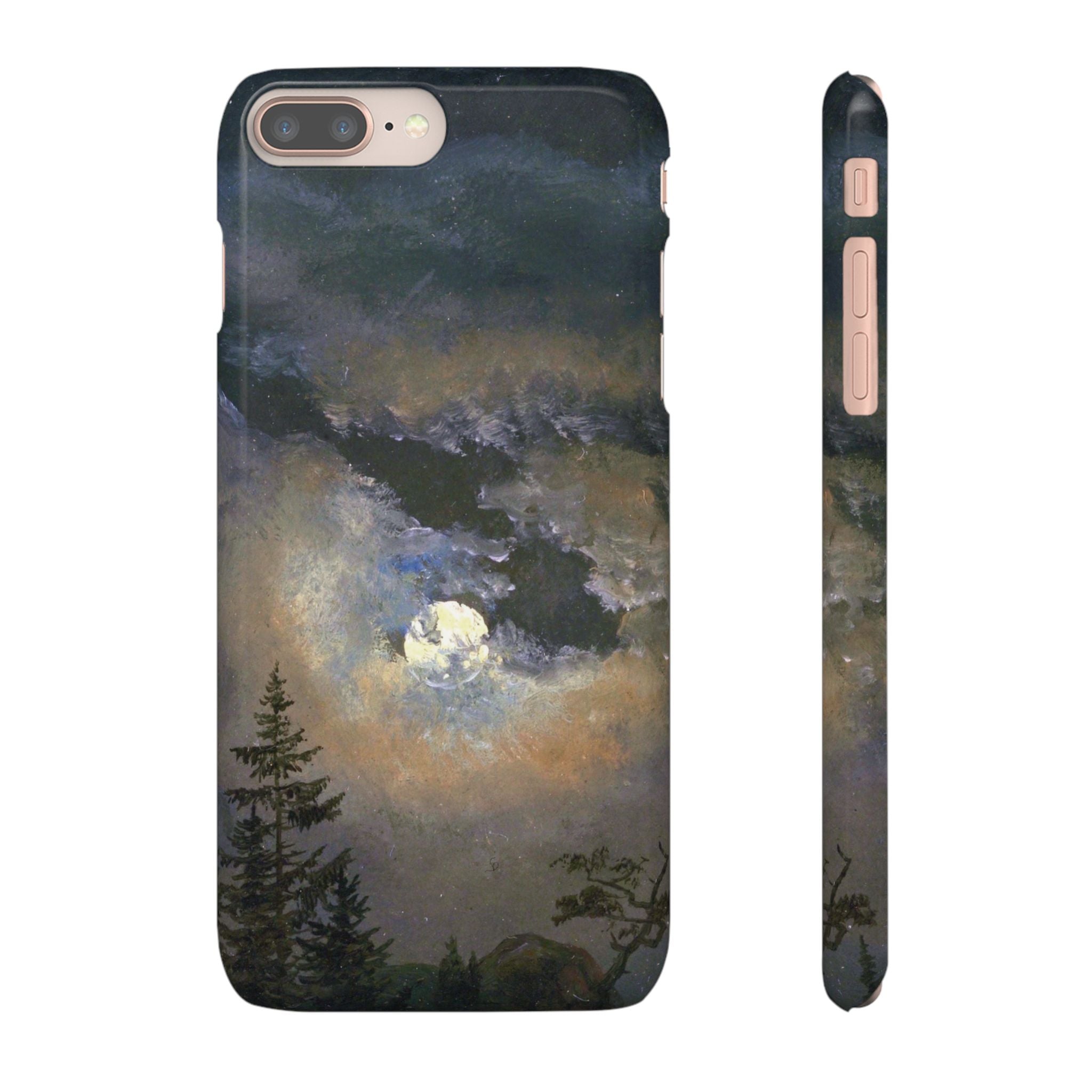 Study of a Cloud and Landscape by Moonlight by Johan Dahl - iPhone Slim Case