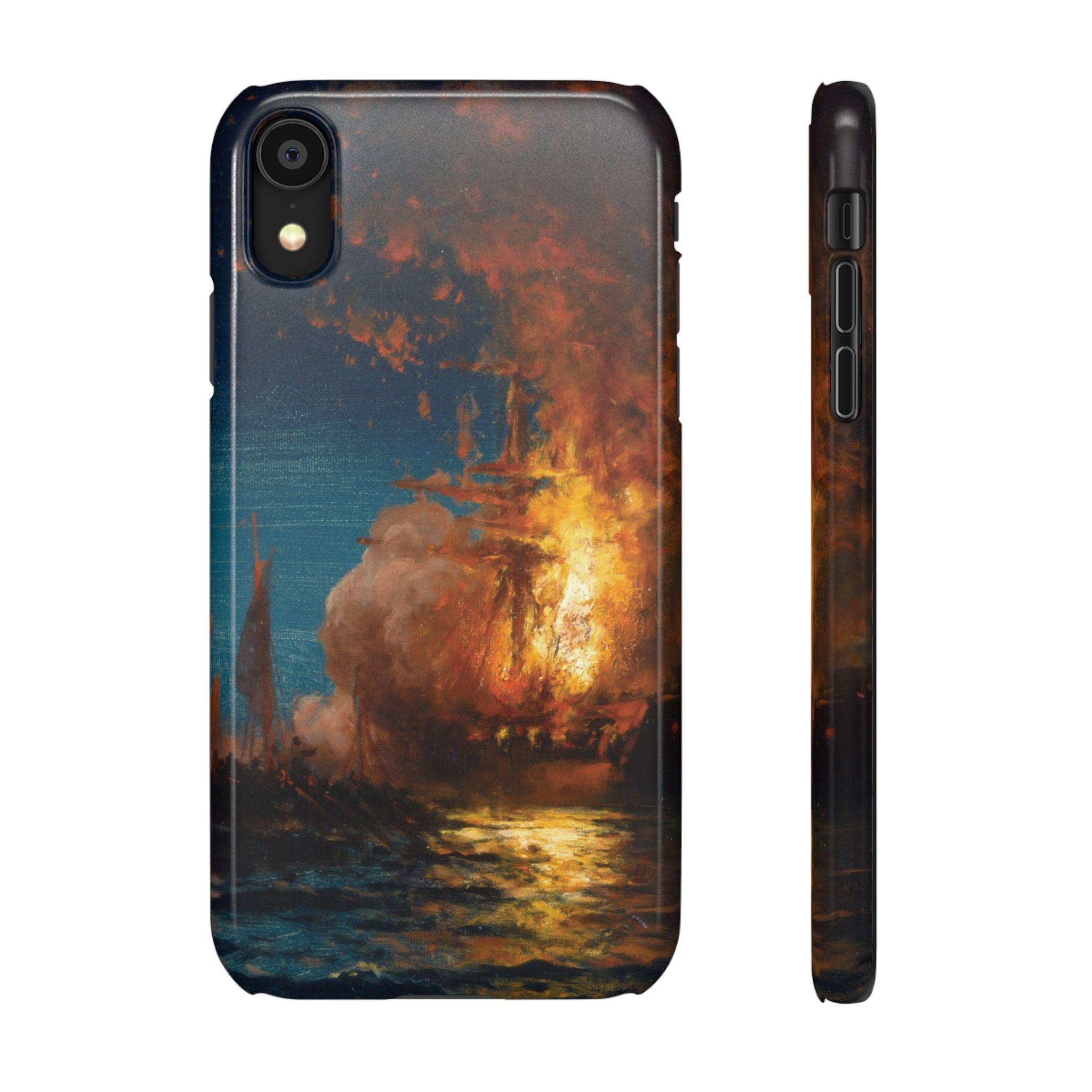 Burning of the Frigate Philadelphia in the Harbor of Tripoli by Edward Moran - iPhone Slim Case