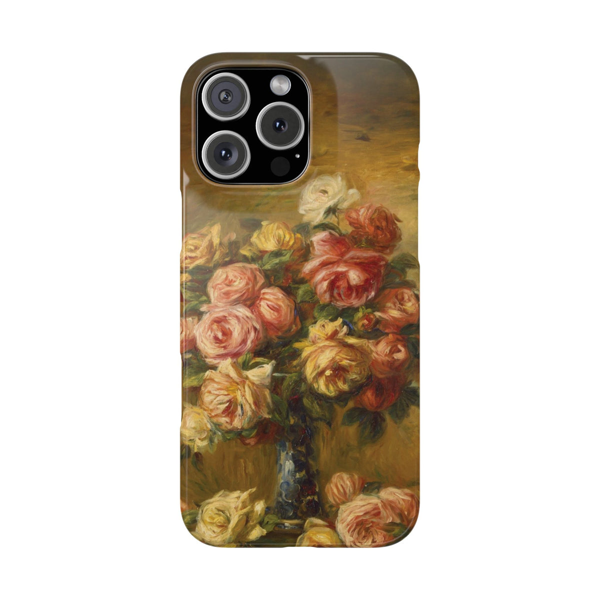 Roses in a Vase by Pierre Auguste Renoir - iPhone Slim Case