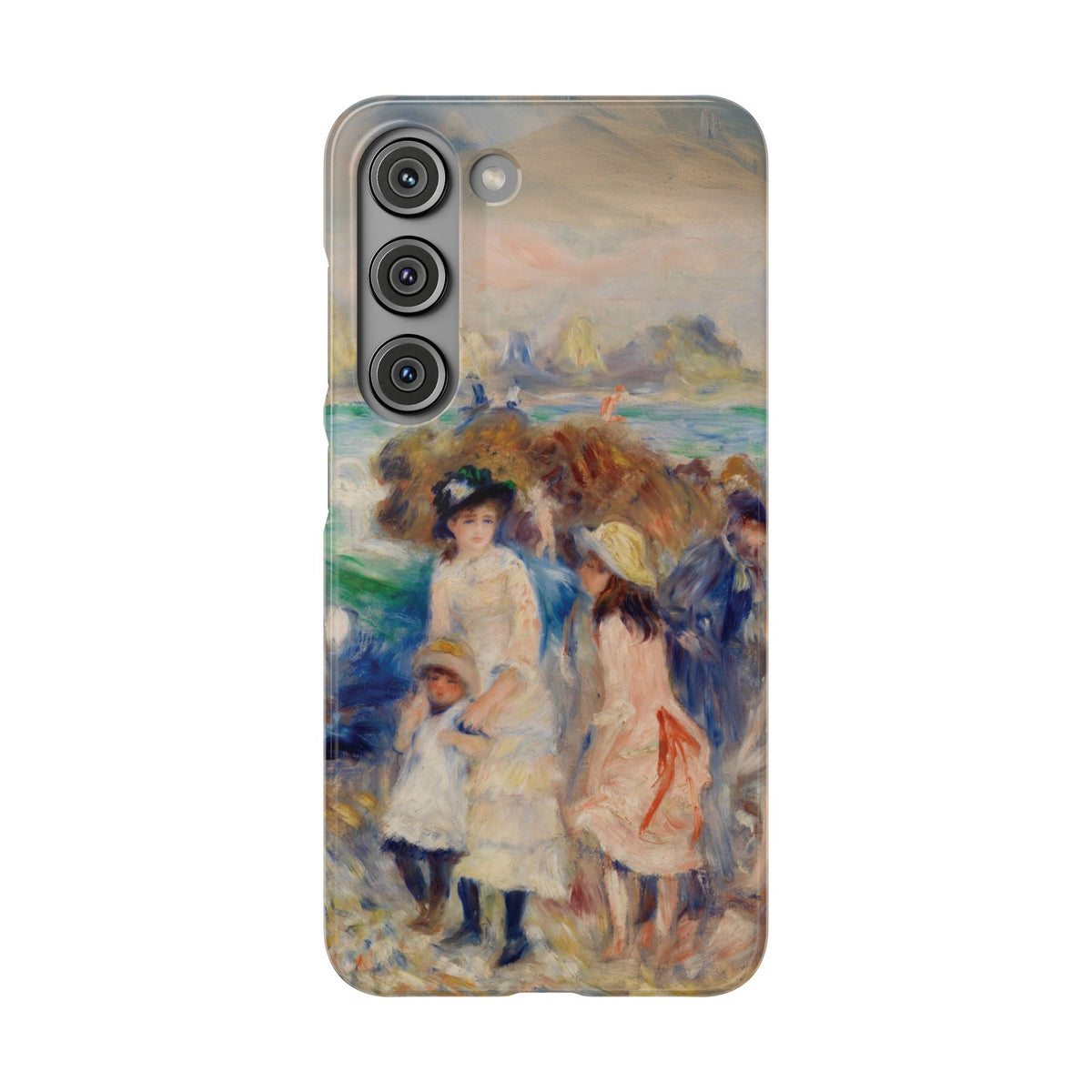 Children at the Beach at Guernsey by Pierre Auguste Renoir - Samsung Slim Case