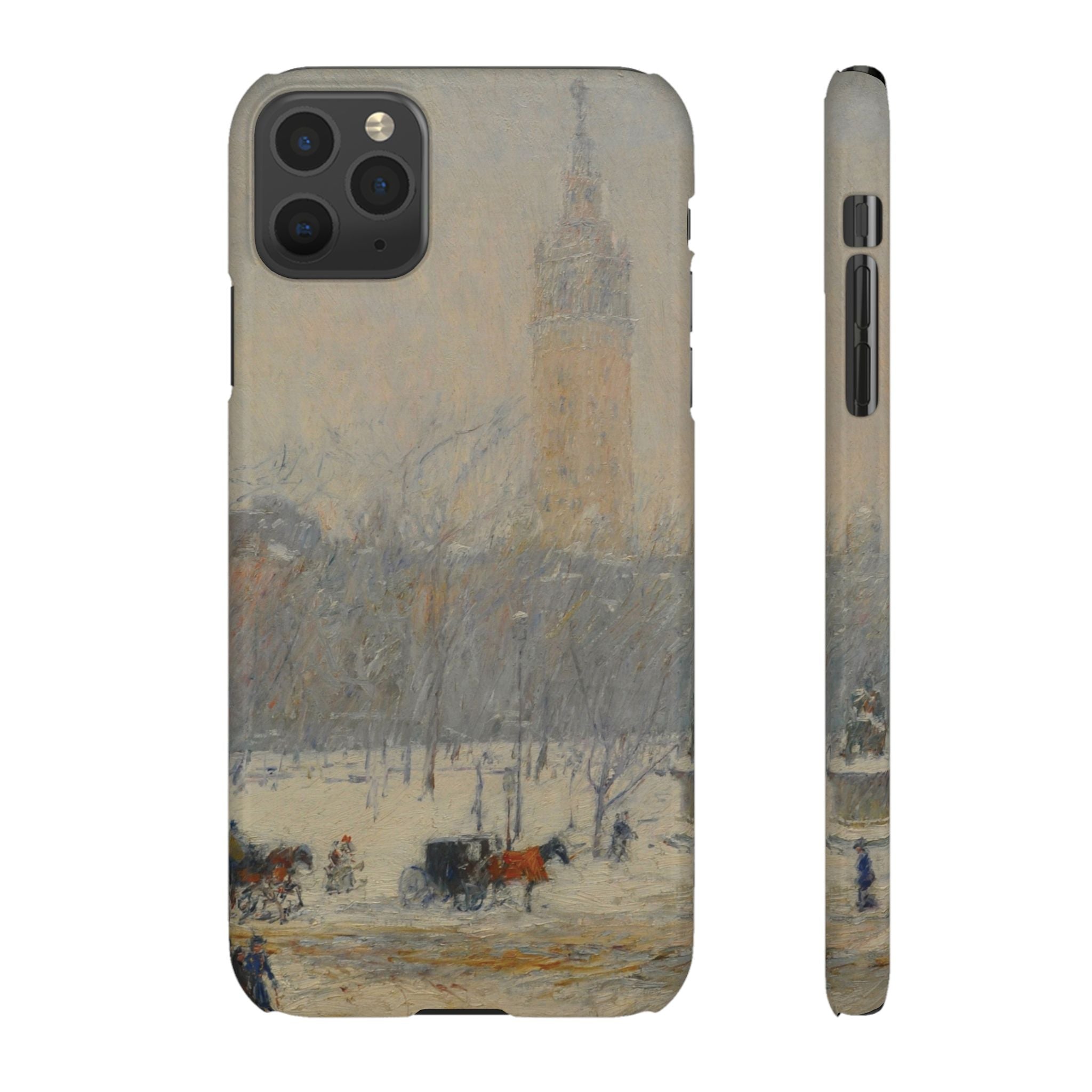 Snowstorm, Madison Square by Childe Hassam - iPhone Slim Case