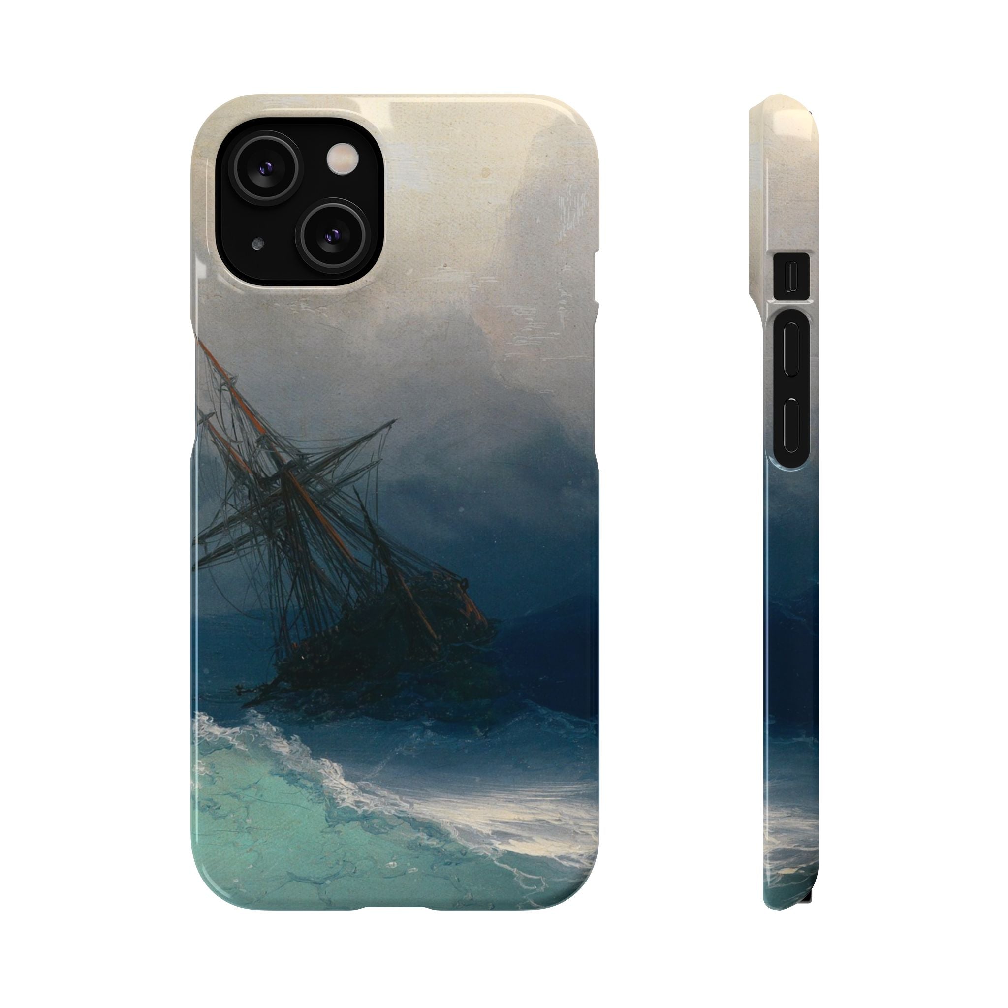 Ship on Stormy Seas by Ivan Aivazovsky - iPhone Slim Case