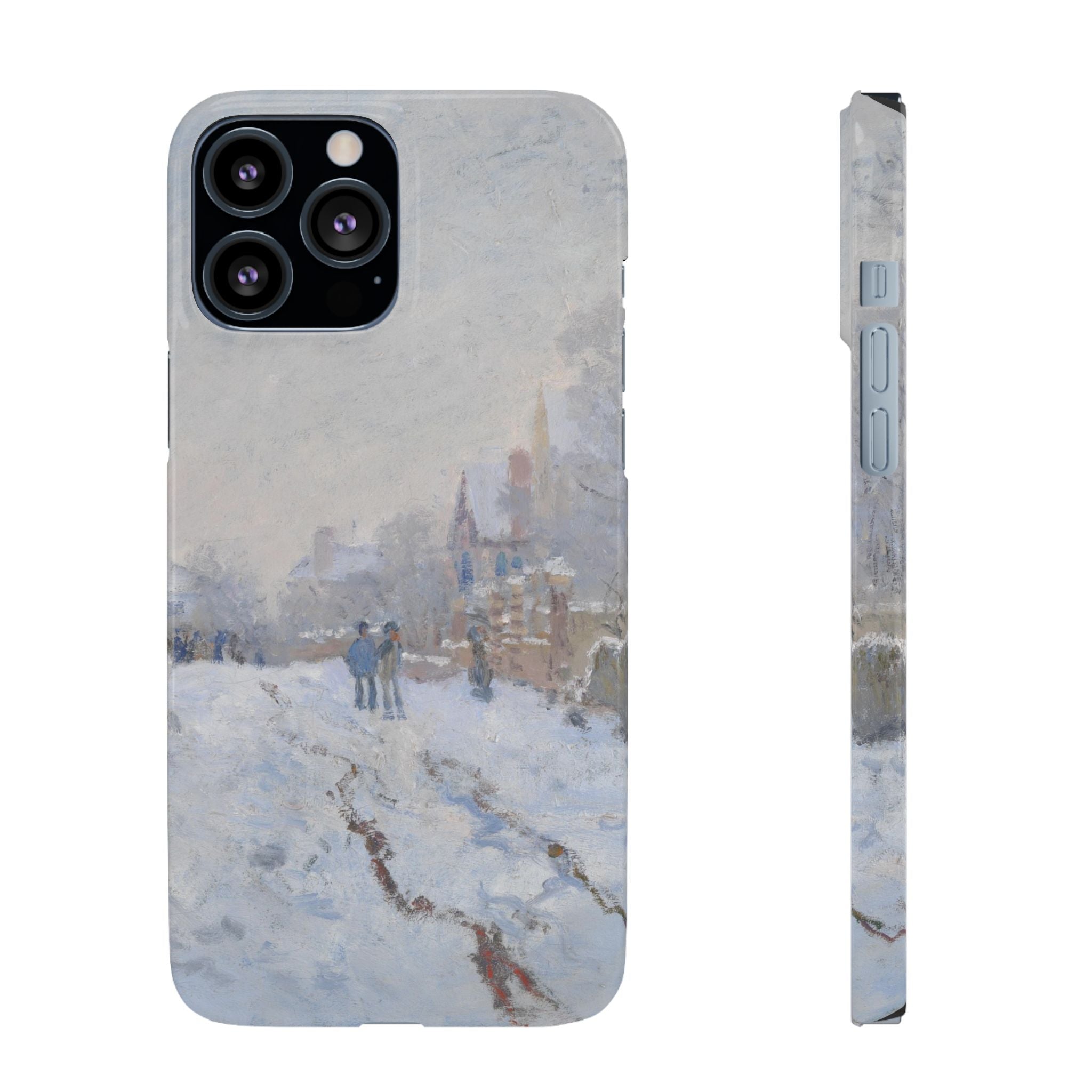 Snow Scene at Argenteuil by Claude Monet - iPhone Slim Case
