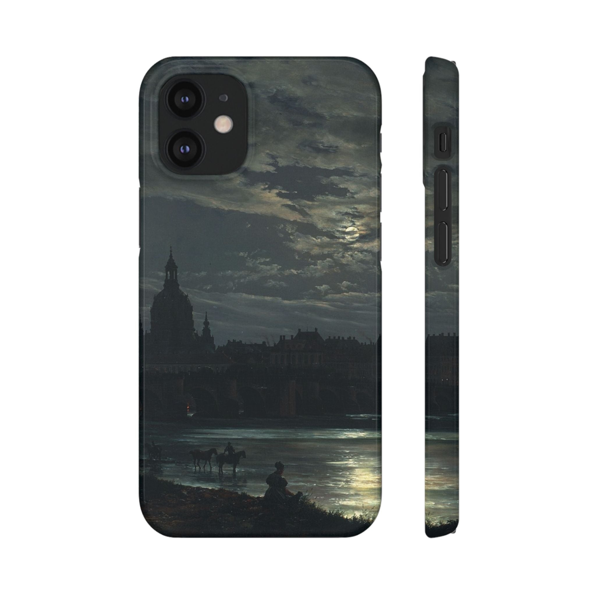 View of Dresden by Moonlight by Johan Dahl - iPhone Slim Case