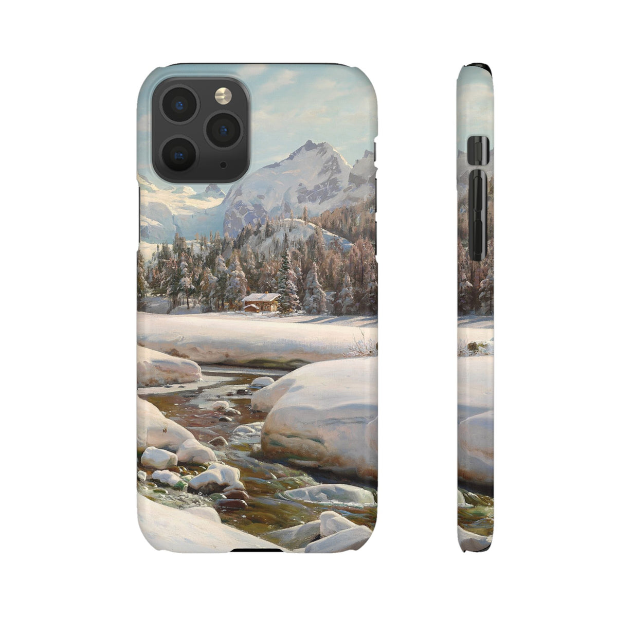 Winter landscape in Switzerland near Engadin by Peder Mork Monsted - iPhone Slim Case