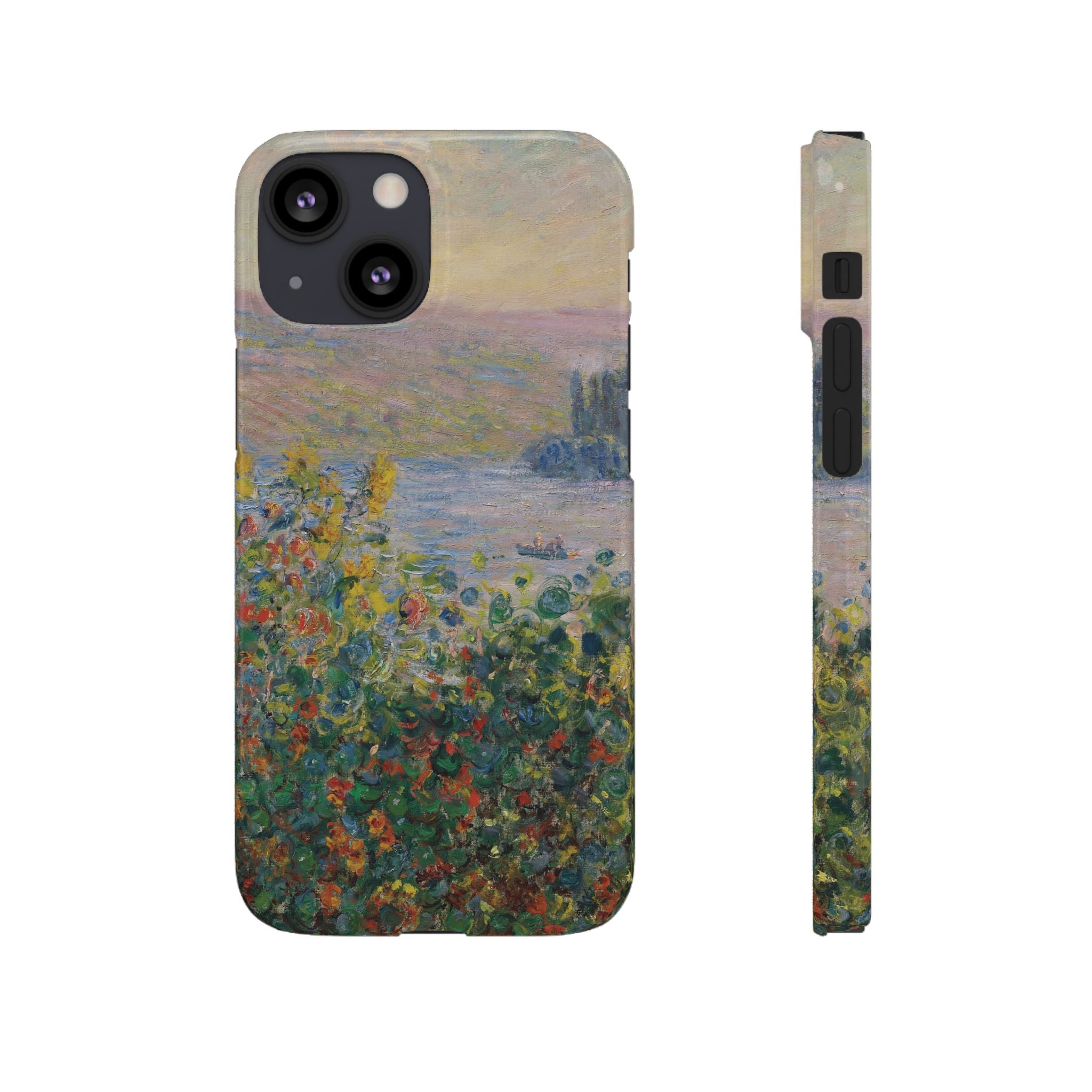 Flower Beds at Vétheuil by Claude Monet - iPhone Slim Case