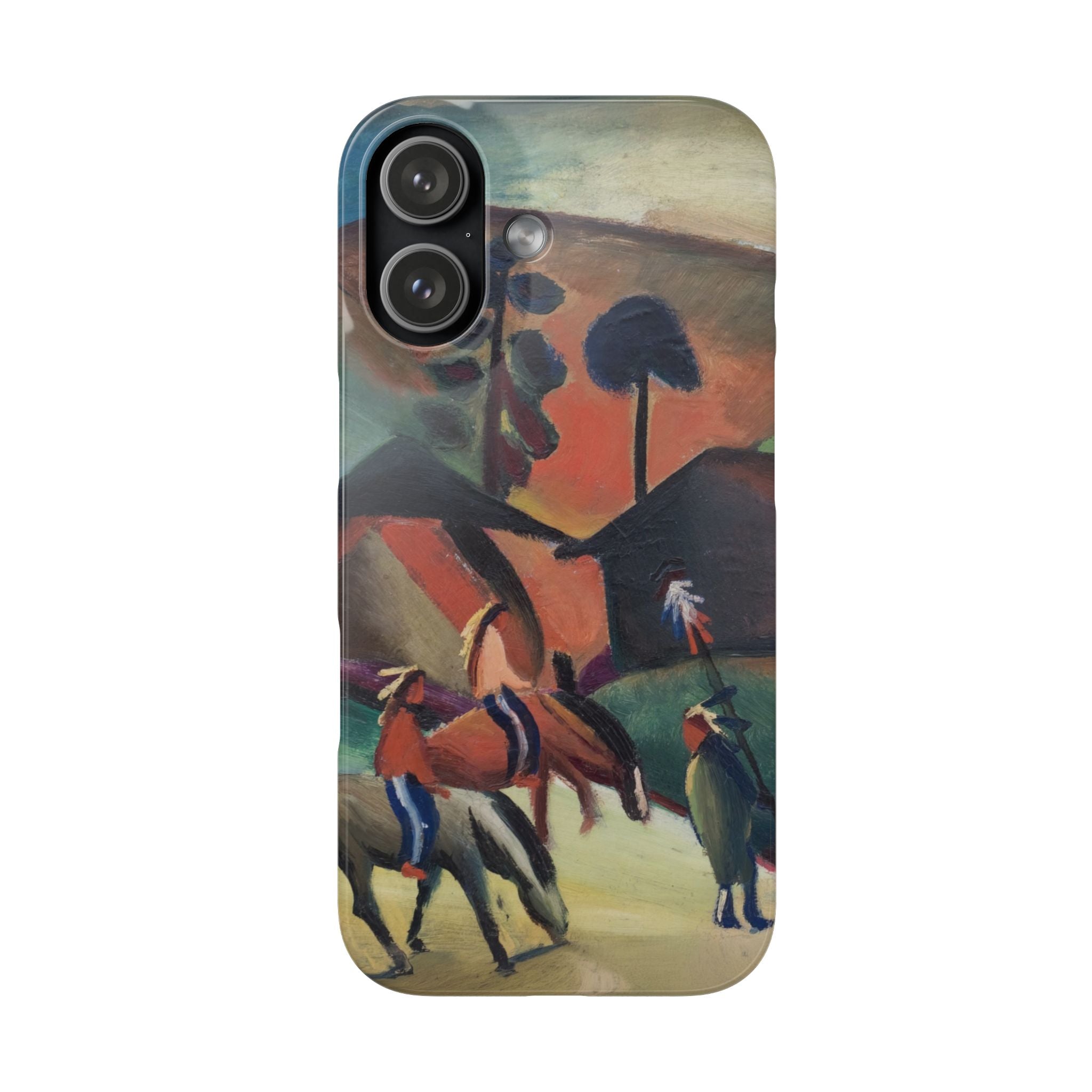 Indians on Horsebacks by August Macke - iPhone Slim Case