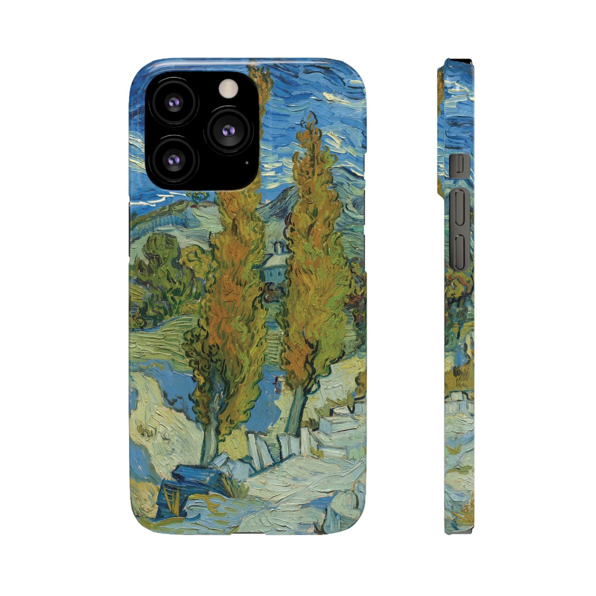 Two Poplars in the Alpilles near Saint-Rémy by Vincent van Gogh - iPhone Slim Case