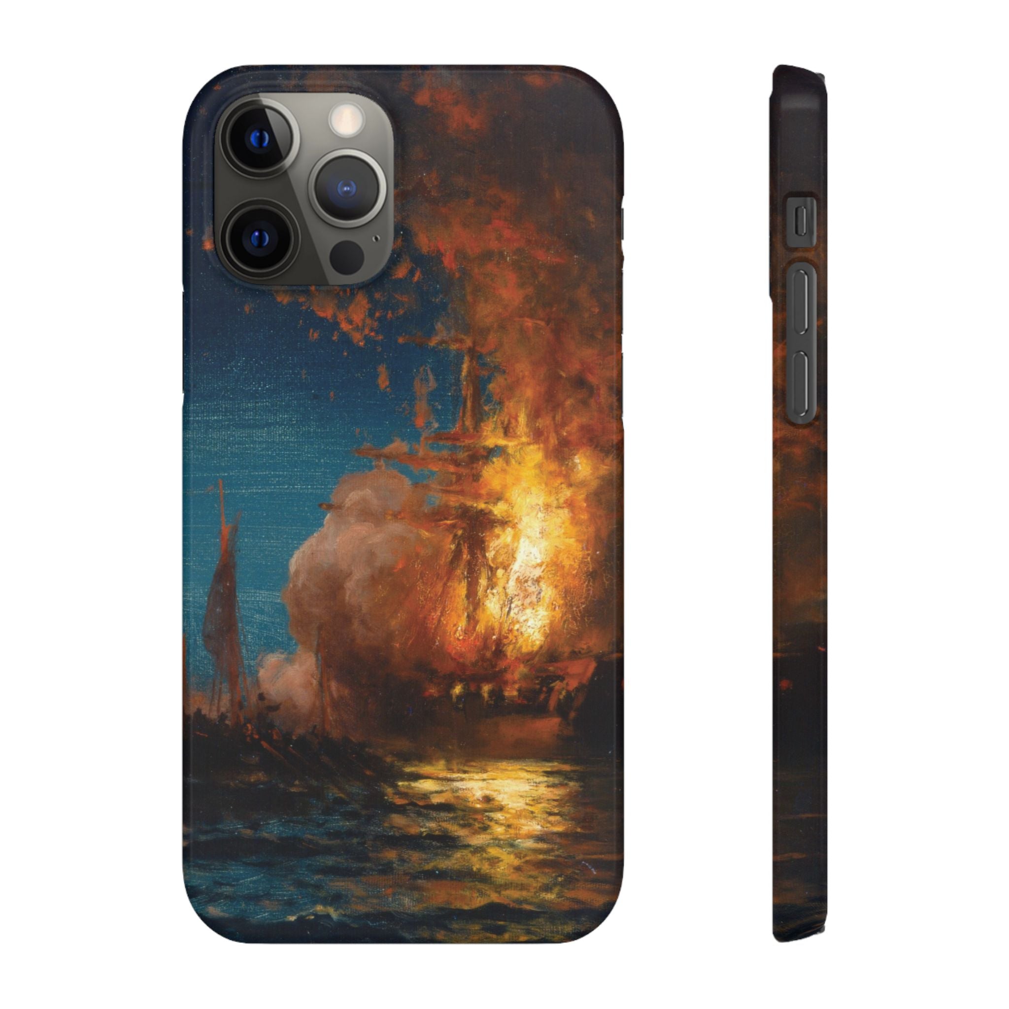 Burning of the Frigate Philadelphia in the Harbor of Tripoli by Edward Moran - iPhone Slim Case