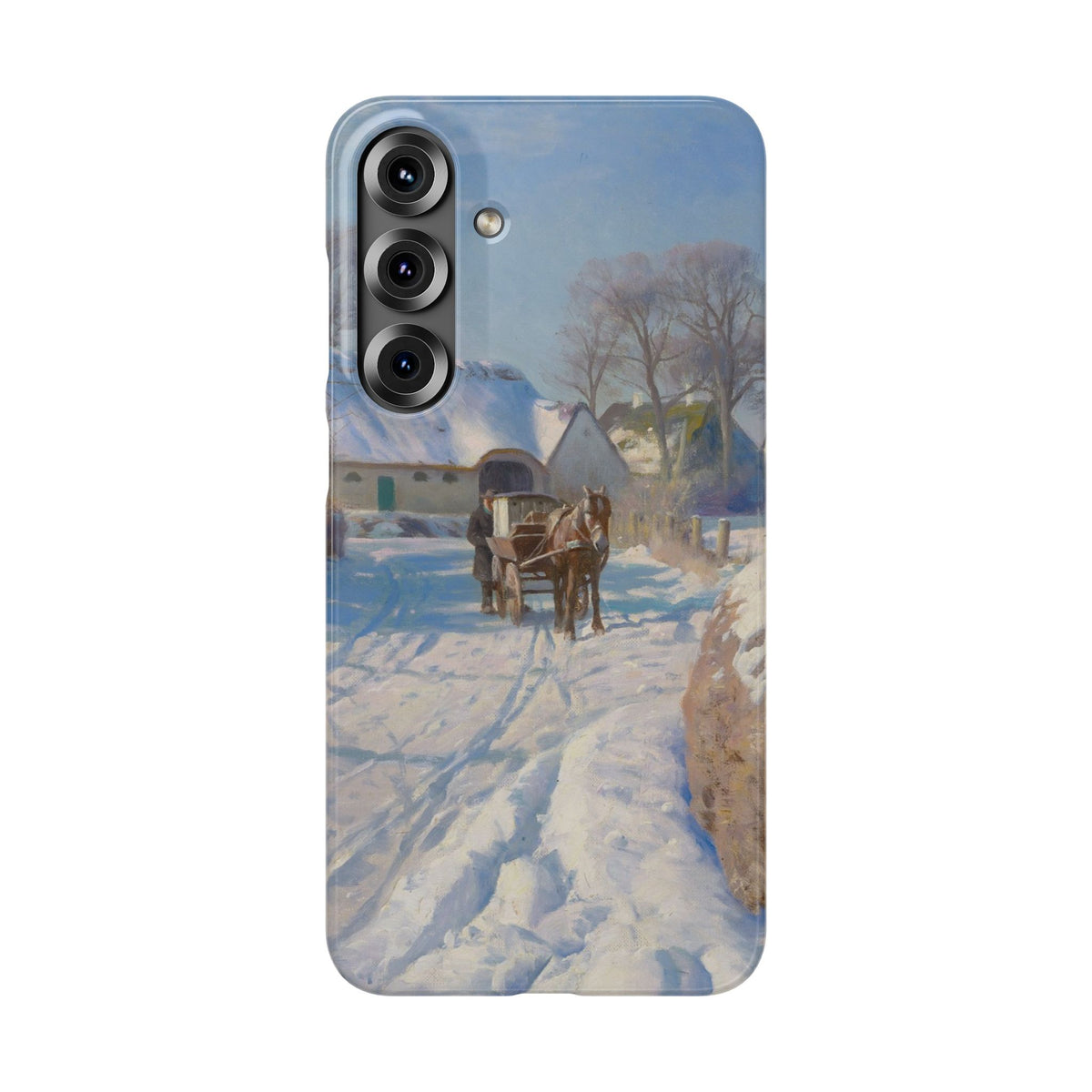 A village in the snow by Peder Mork Monsted - Samsung Slim Case