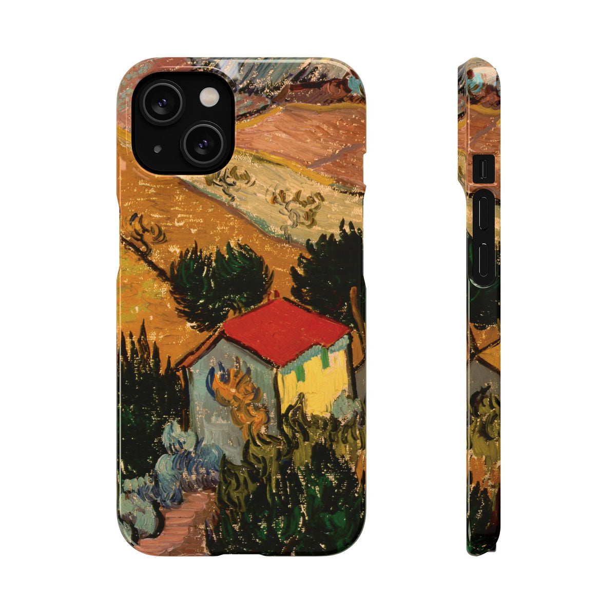 Landscape with House and Ploughman by Vincent van Gogh - iPhone Slim Case