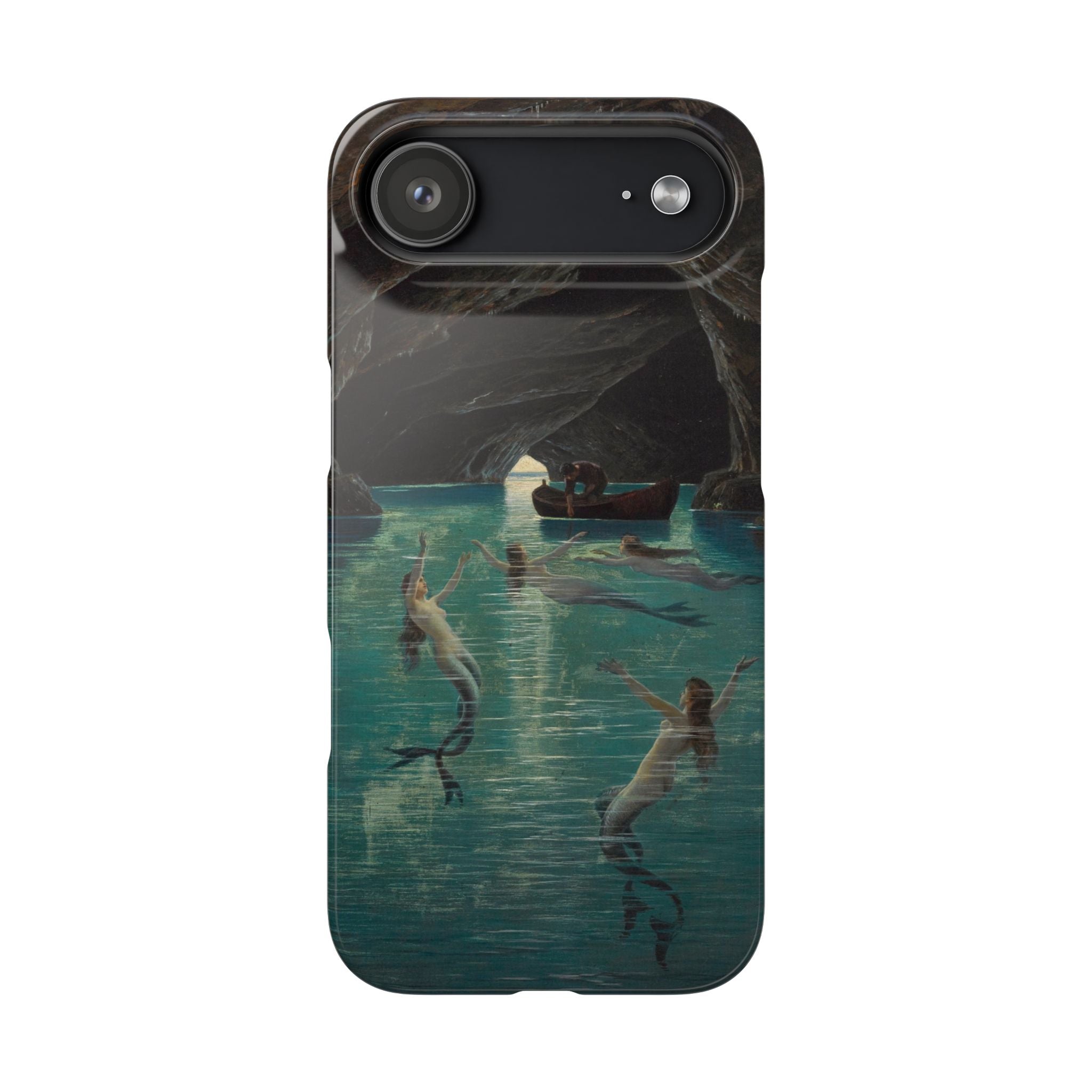 Fisherman and Mermaids in the Blue Grotto on Capri by Hermann Corrodi - iPhone Slim Case