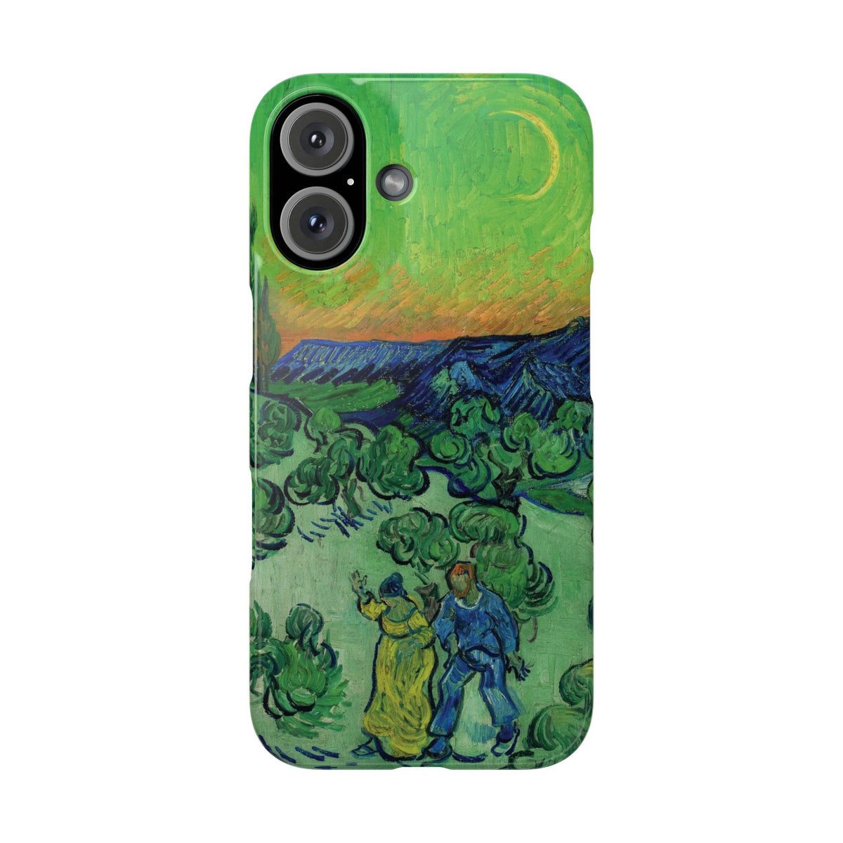 Landscape with Couple Walking and Crescent Moon by Vincent van Gogh- iPhone Slim Case