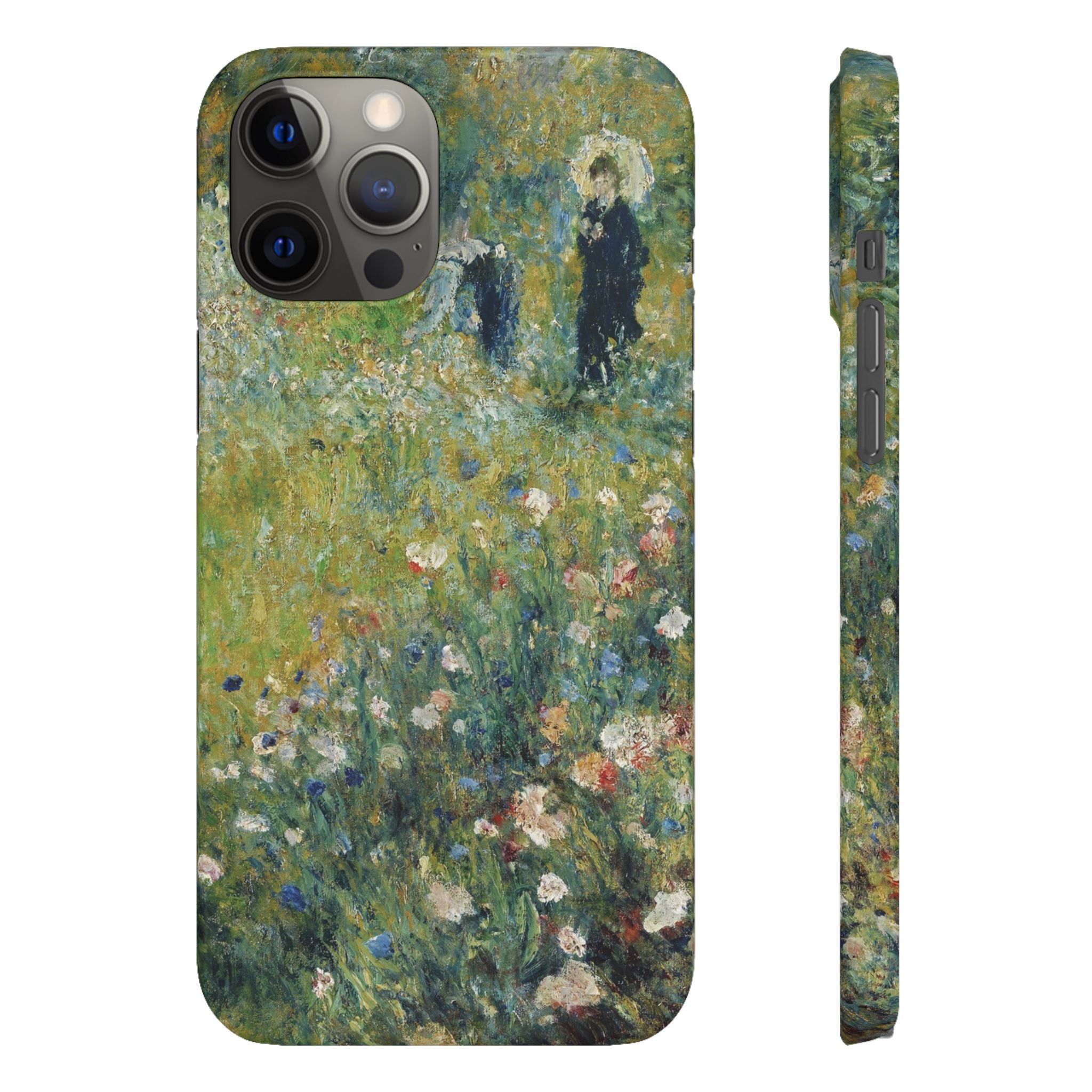 Woman with a Parasol in a Garden by Pierre Auguste Renoir - iPhone Slim Case