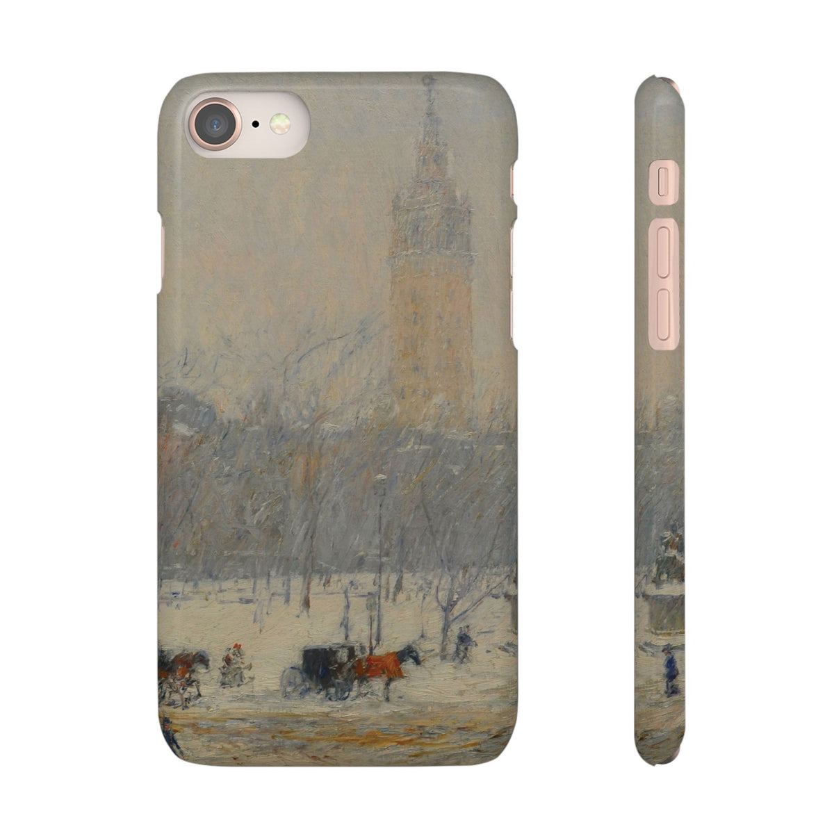 Snowstorm, Madison Square by Childe Hassam - iPhone Slim Case