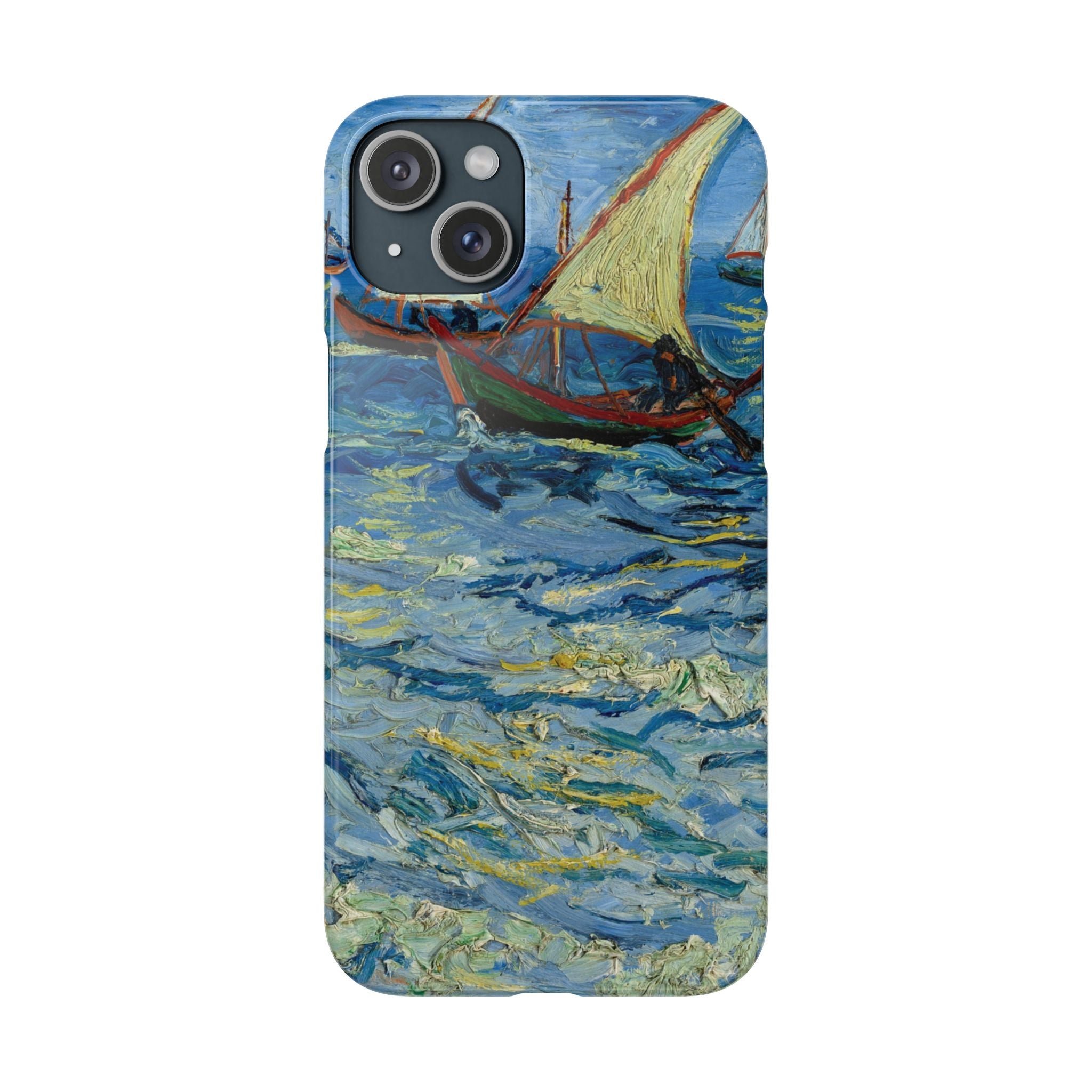 Fishing Boats at Sea by Vincent van Gogh - iPhone Slim Case