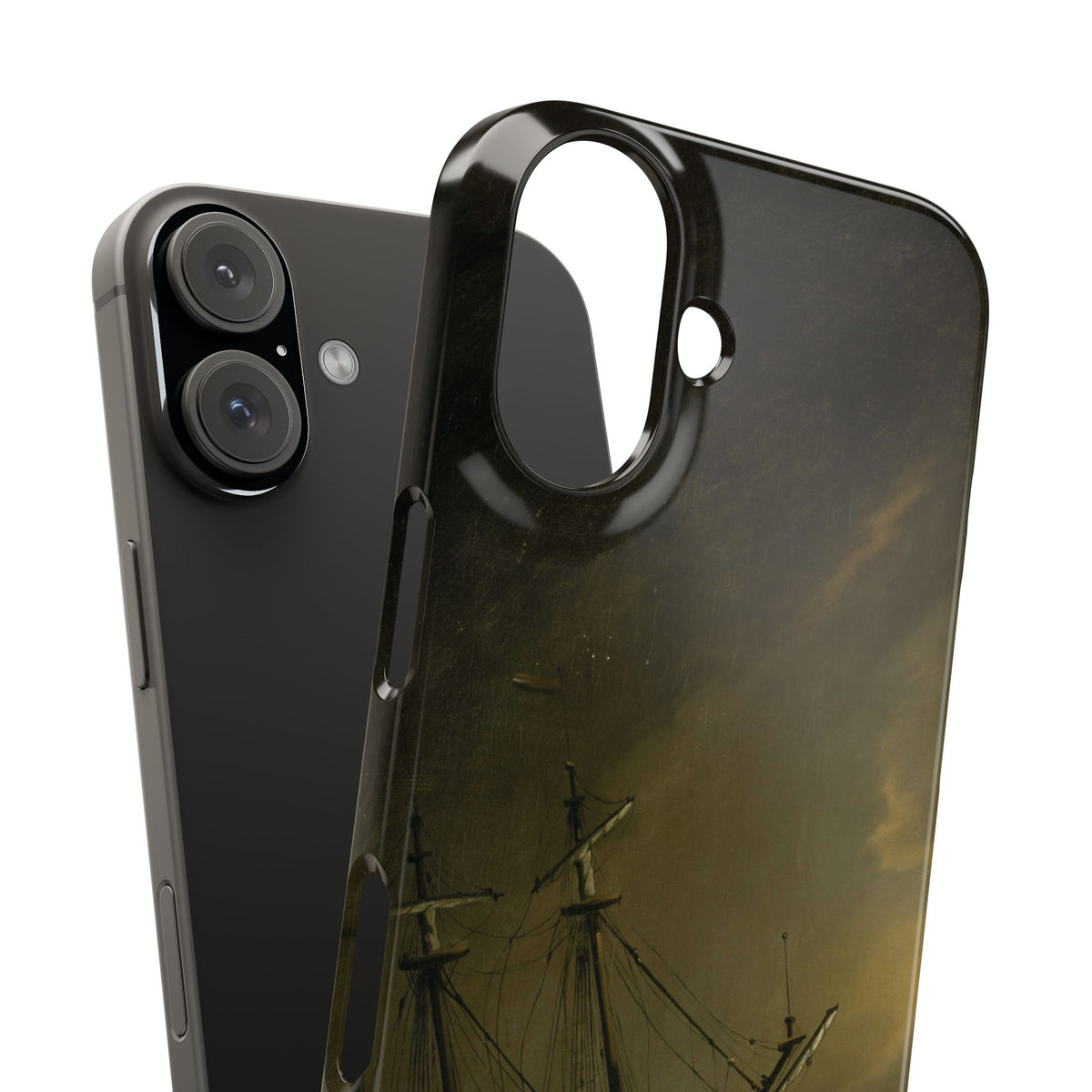 A Small Dutch Ship Riding out a Storm von Willem van de Velde – iPhone Slim Case