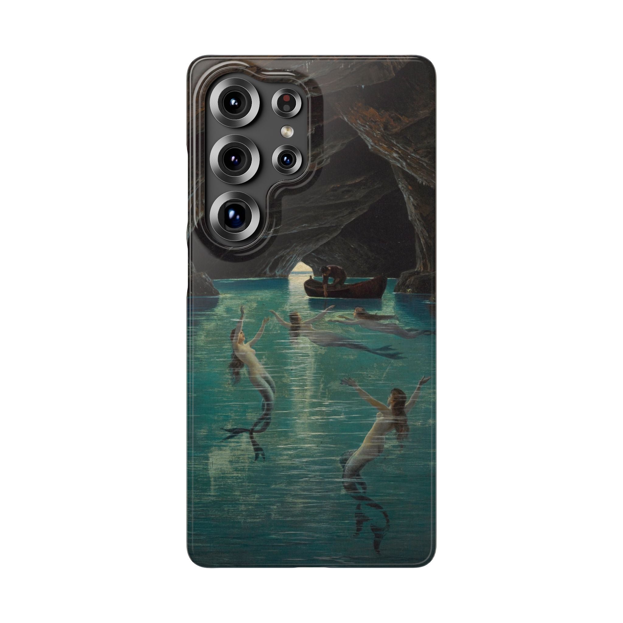 Fisherman and Mermaids in the Blue Grotto on Capri by Hermann Corrodi - Samsung Slim Case