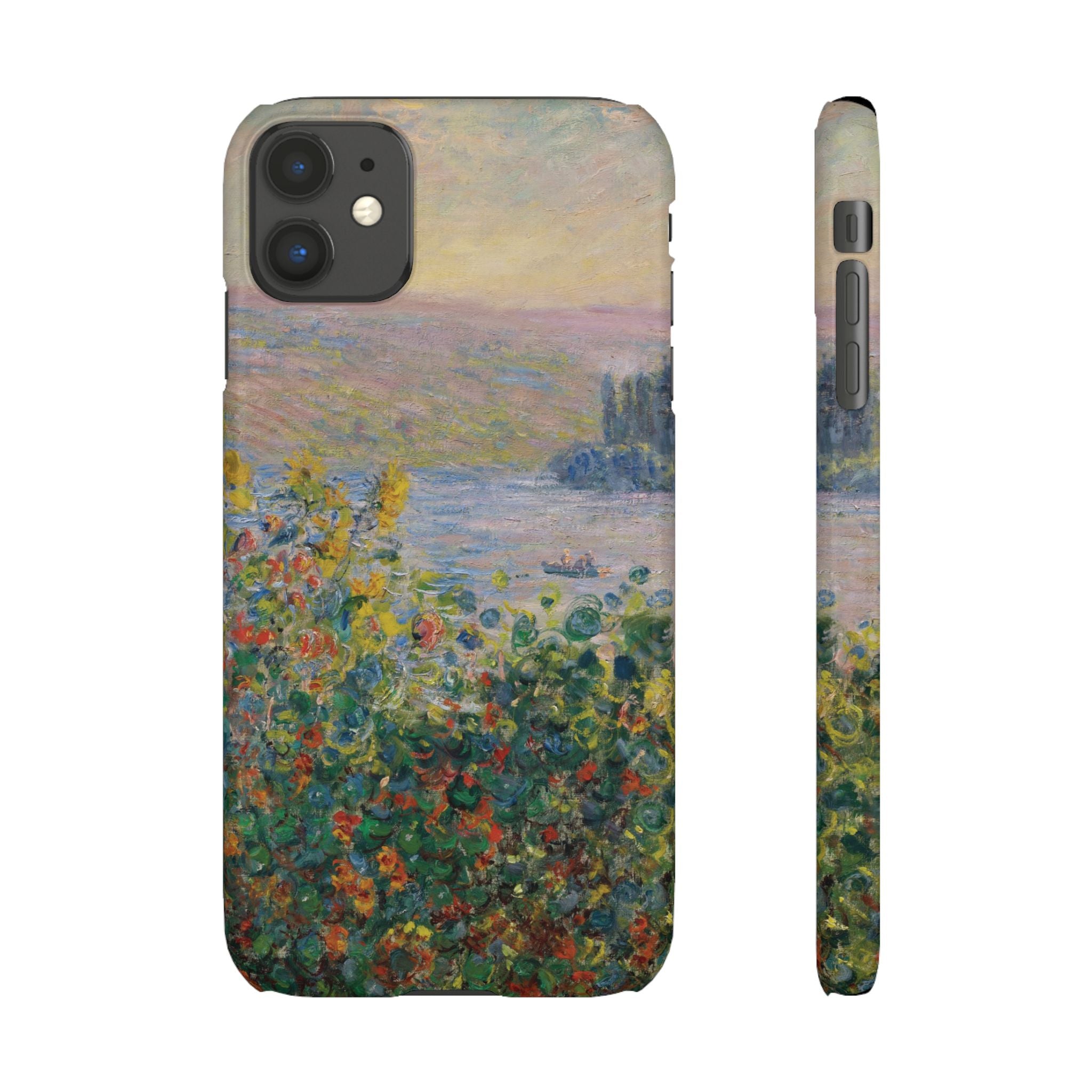 Flower Beds at Vétheuil by Claude Monet - iPhone Slim Case