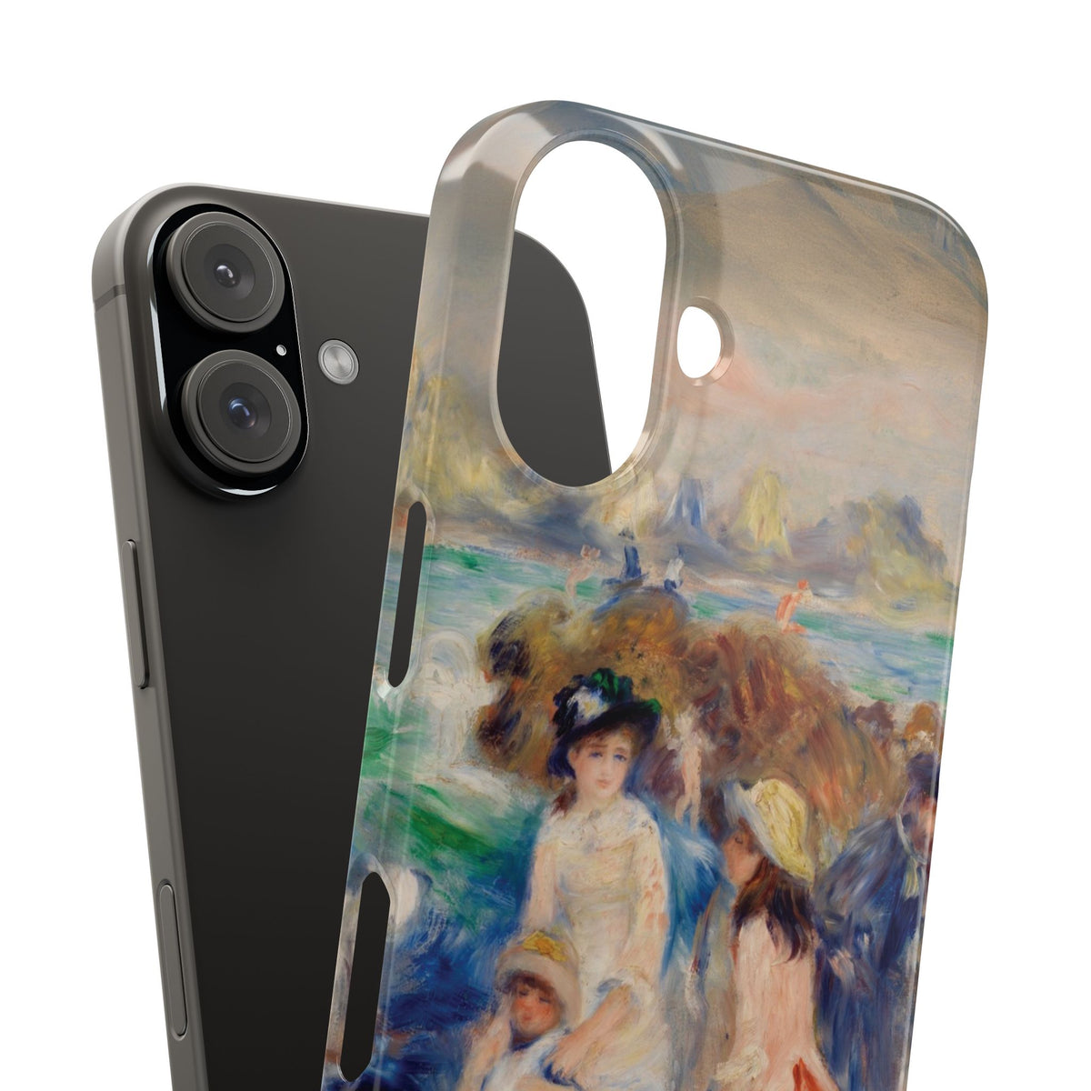Children at the Beach at Guernsey by Pierre Auguste Renoir - iPhone Slim Case