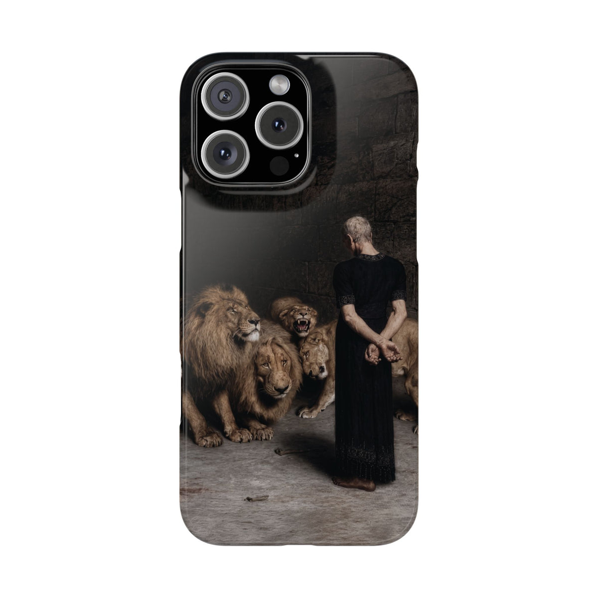 Daniel in the Lion's Den by Briton Riviere - iPhone Slim Case