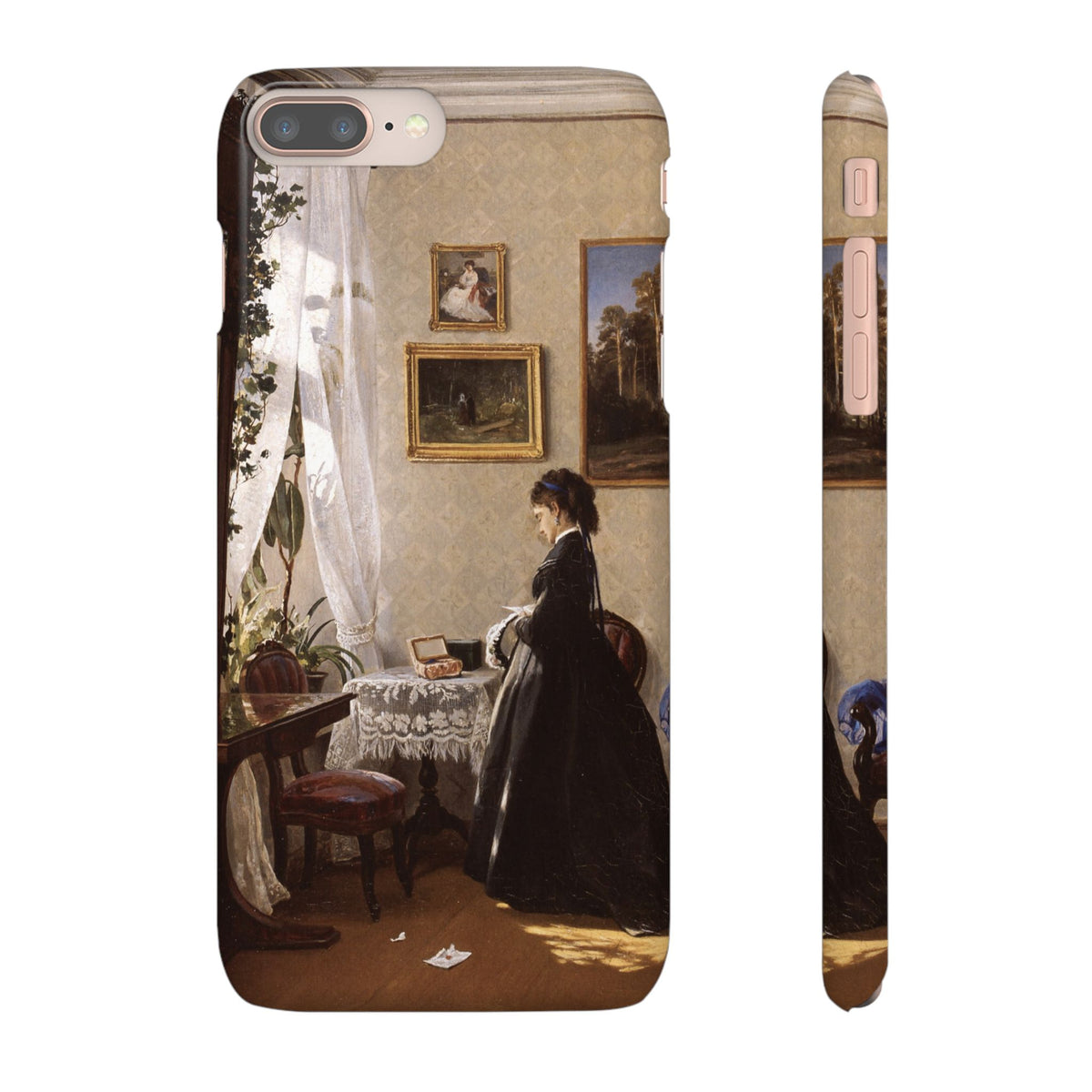 In front of the mirror by Ivan Ivanovich Shishkin - iPhone Slim Case