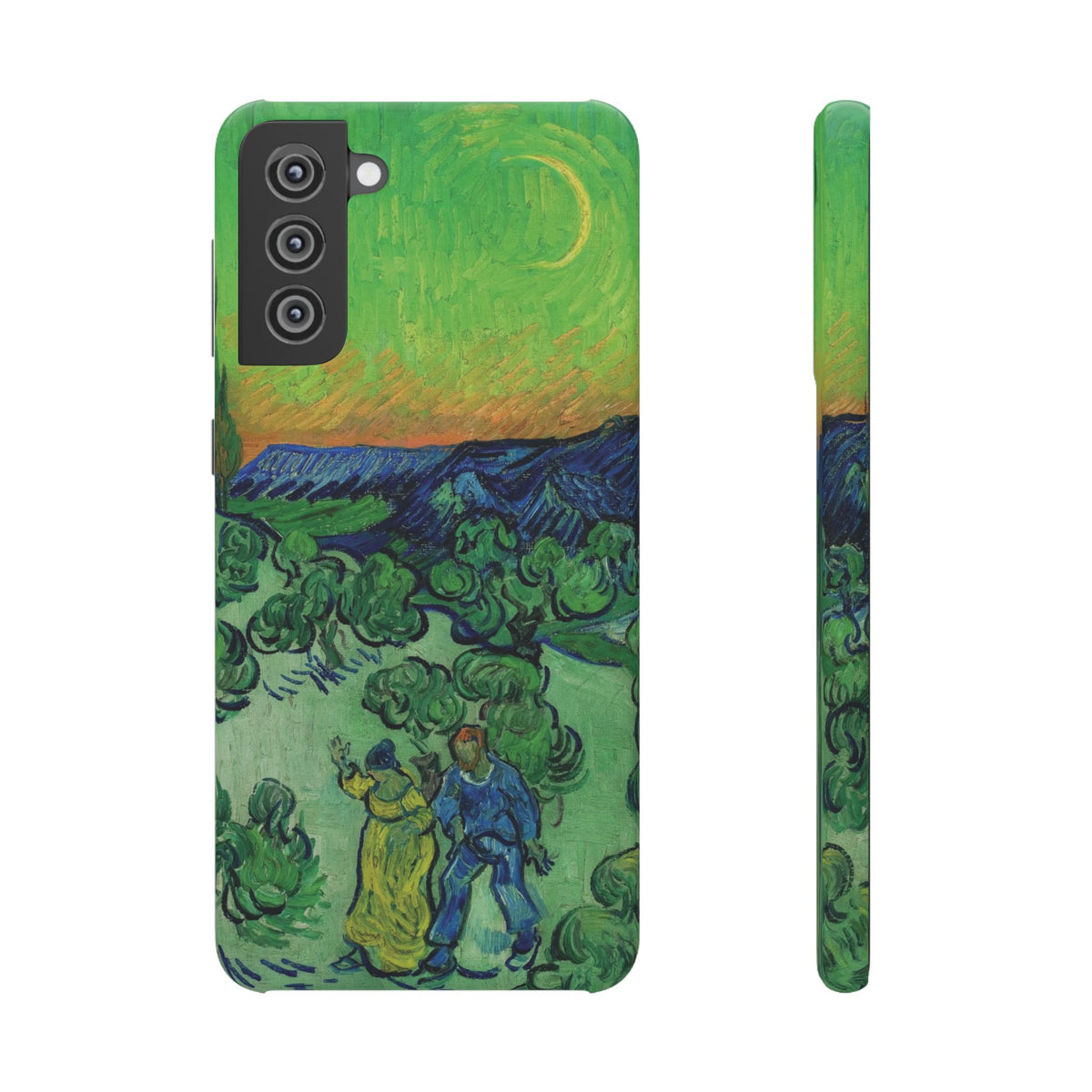 Landscape with Couple Walking and Crescent Moon by Vincent van Gogh - Samsung Slim Case