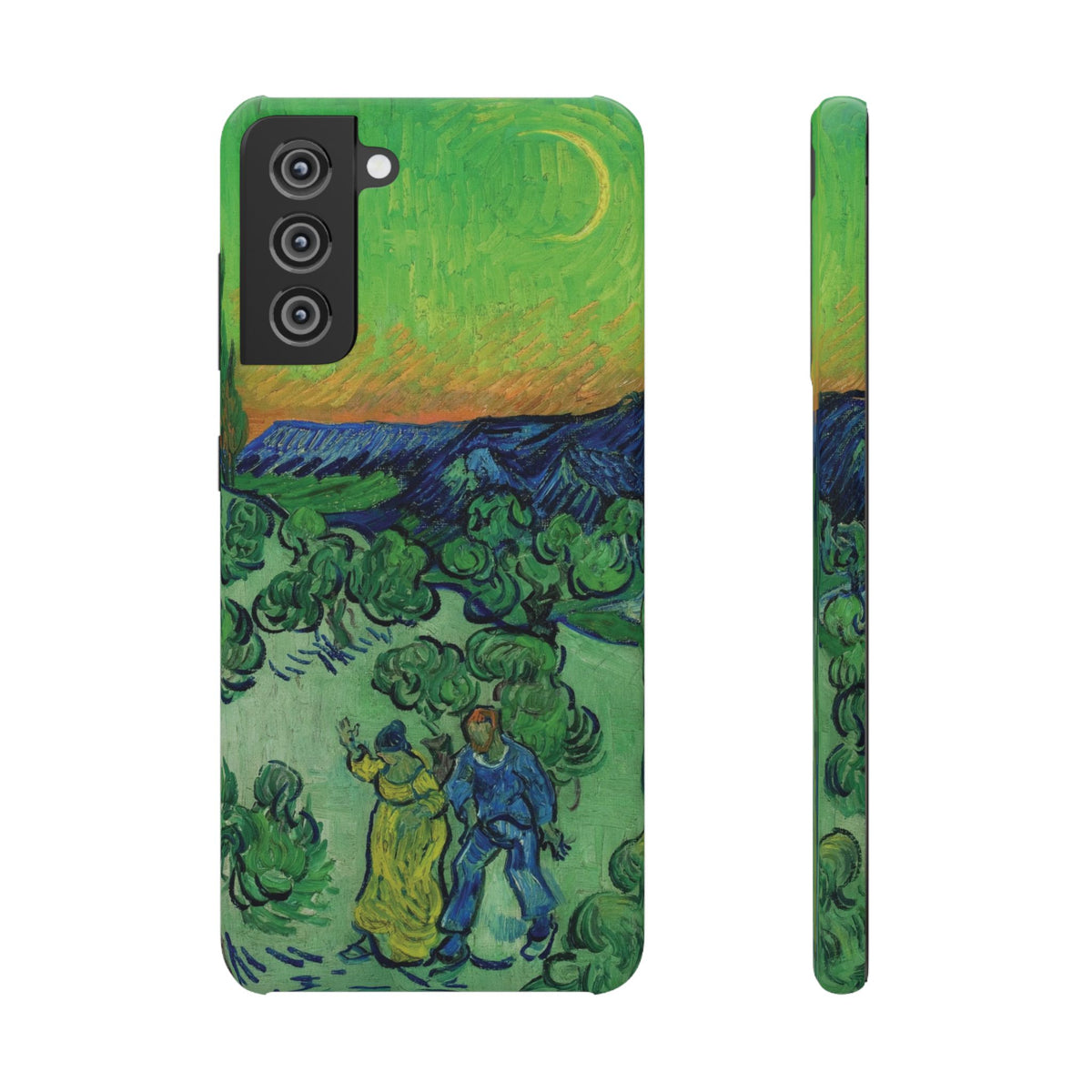 Landscape with Couple Walking and Crescent Moon by Vincent van Gogh - Samsung Slim Case
