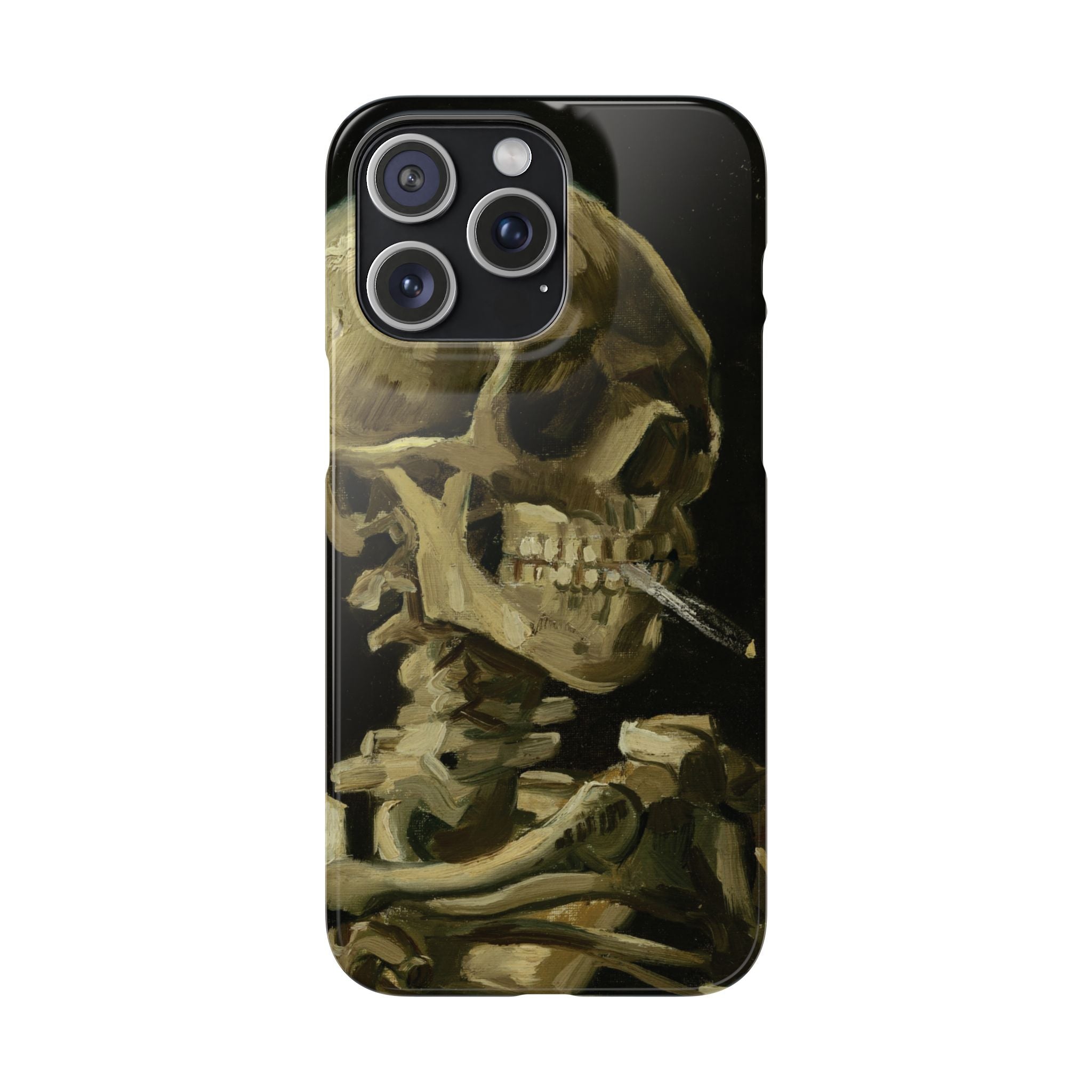 Skeleton with Cigarette by Van Gogh - iPhone Slim Case