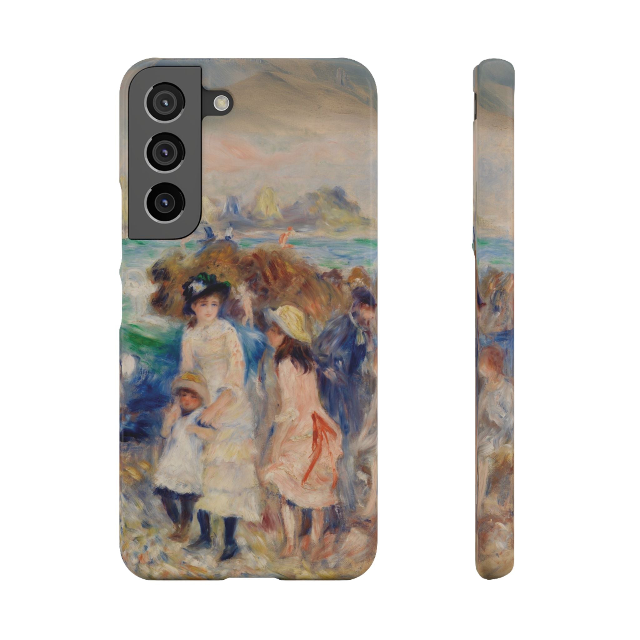 Children at the Beach at Guernsey by Pierre Auguste Renoir - Samsung Slim Case