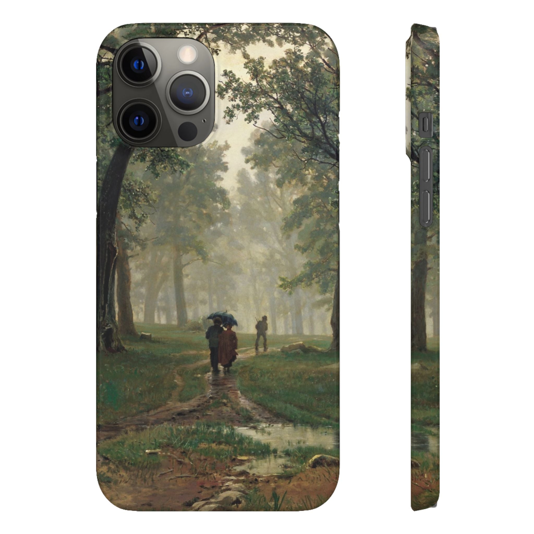 Rain in an Oak Forest by Ivan Ivanovich Shishkin - iPhone Slim Case