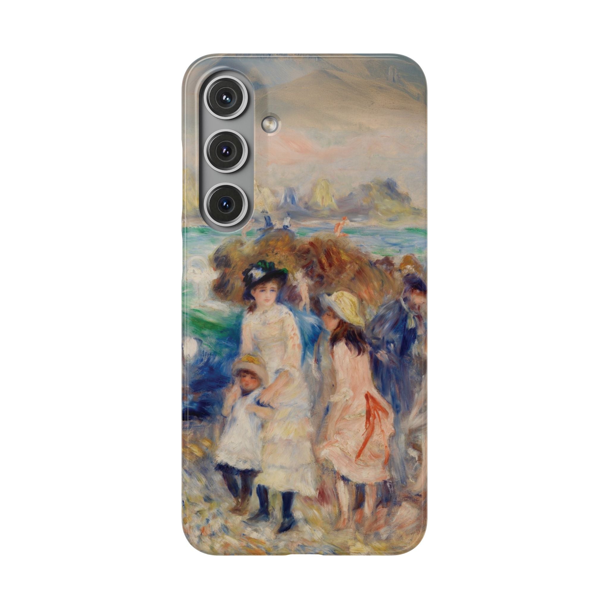 Children at the Beach at Guernsey by Pierre Auguste Renoir - Samsung Slim Case
