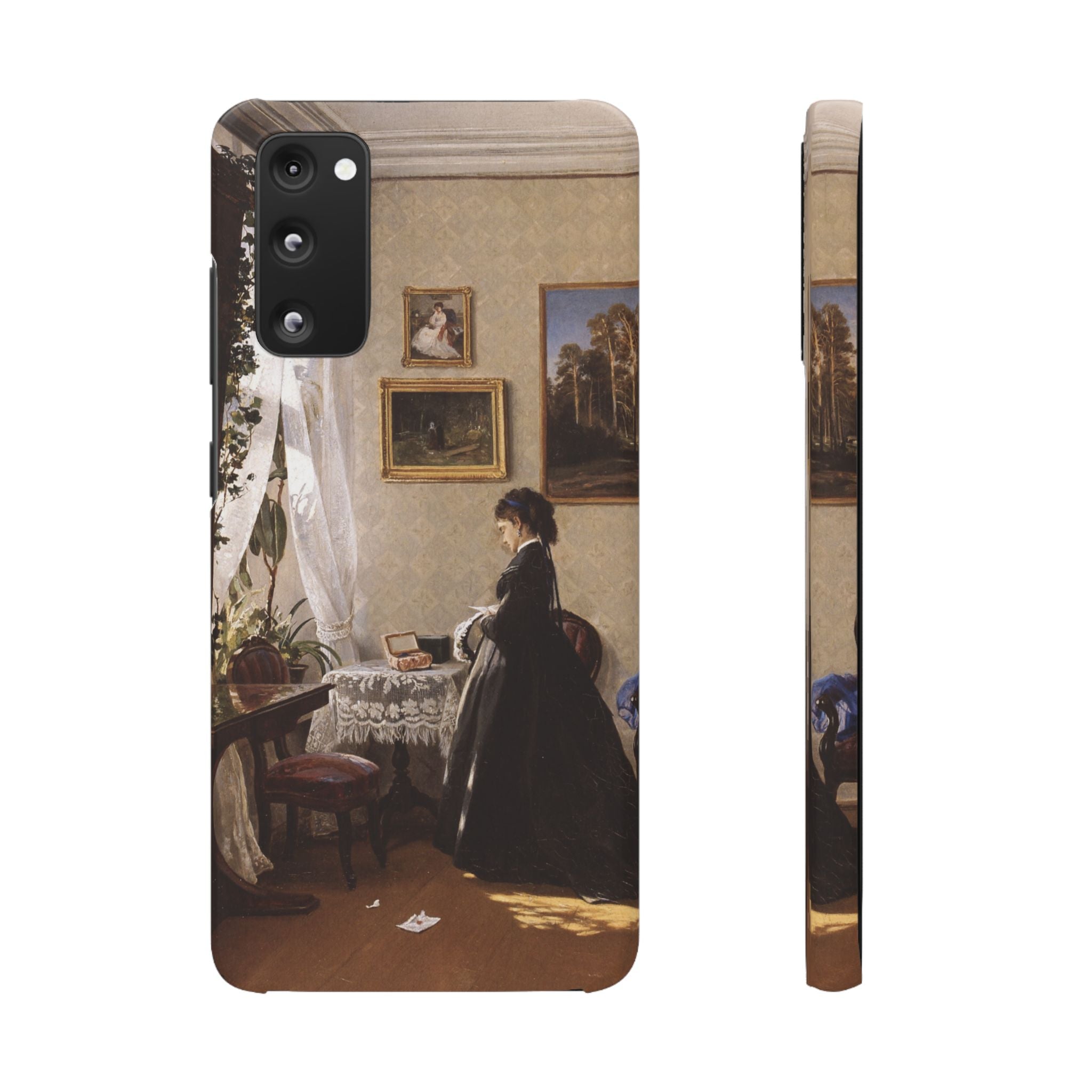 In front of the mirror by Ivan Ivanovich Shishkin - Samsung Slim Case