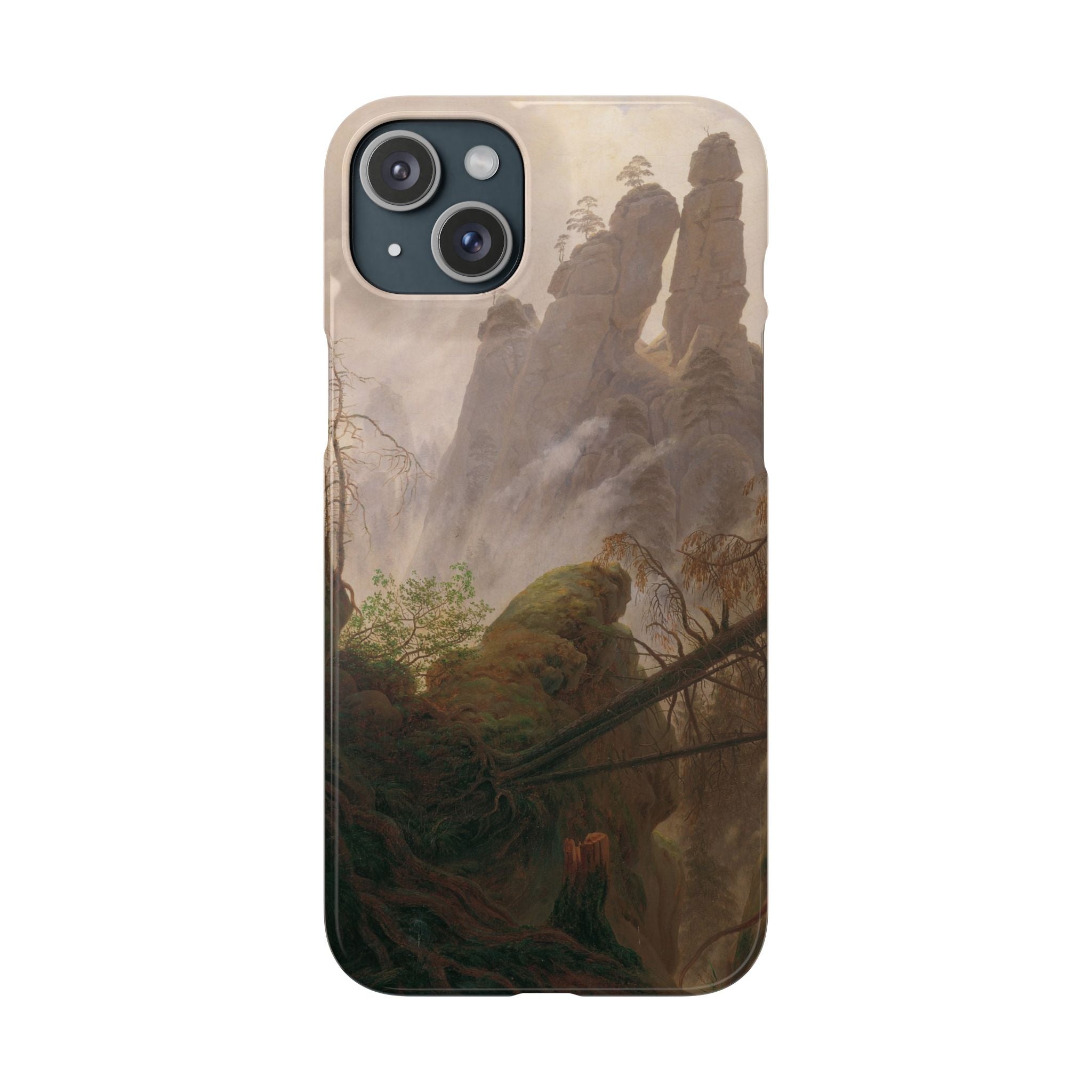 Rocky Landscape in the Elbe Sandstone Mountains by Caspar David Friedrich - iPhone Slim Case