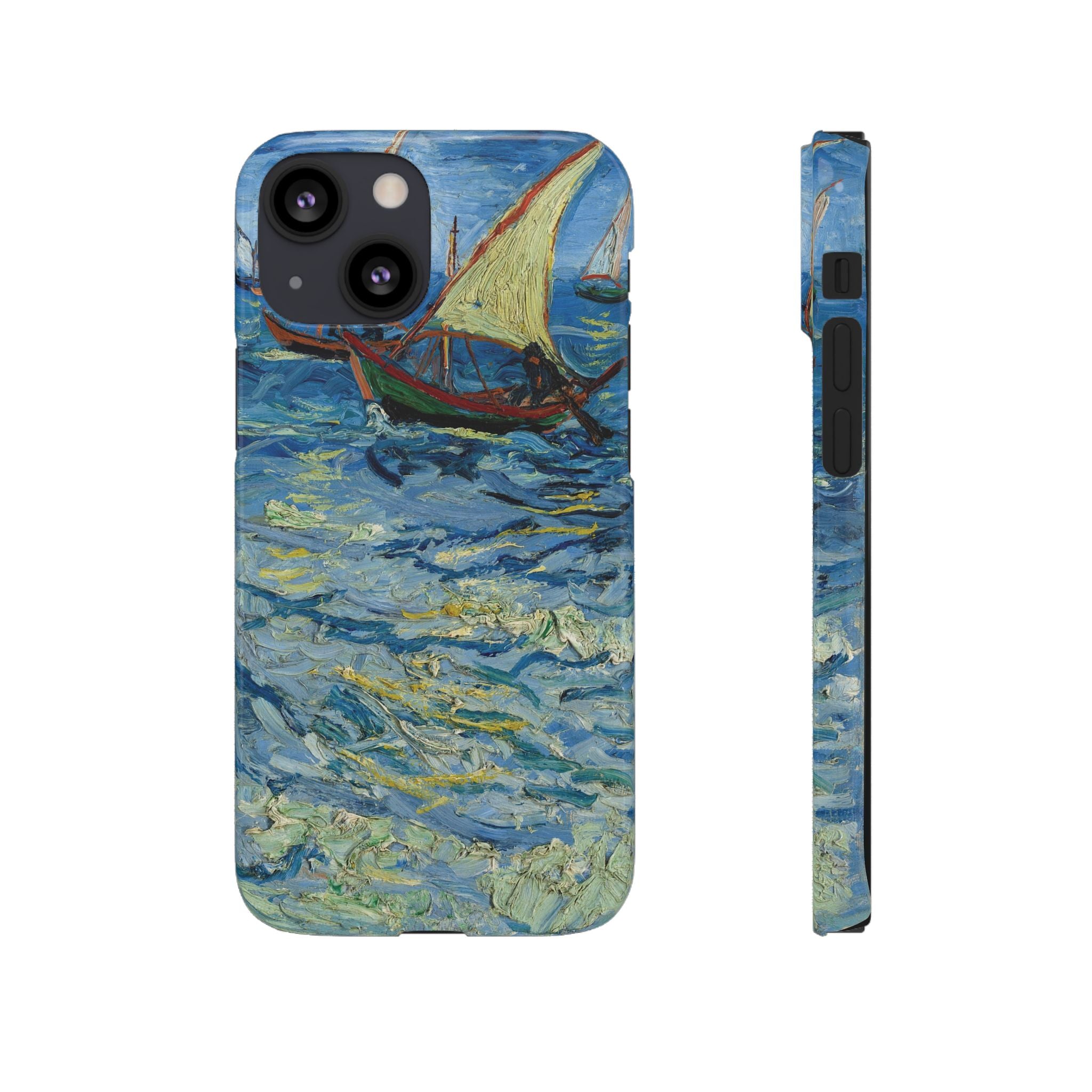 Fishing Boats at Sea by Vincent van Gogh - iPhone Slim Case