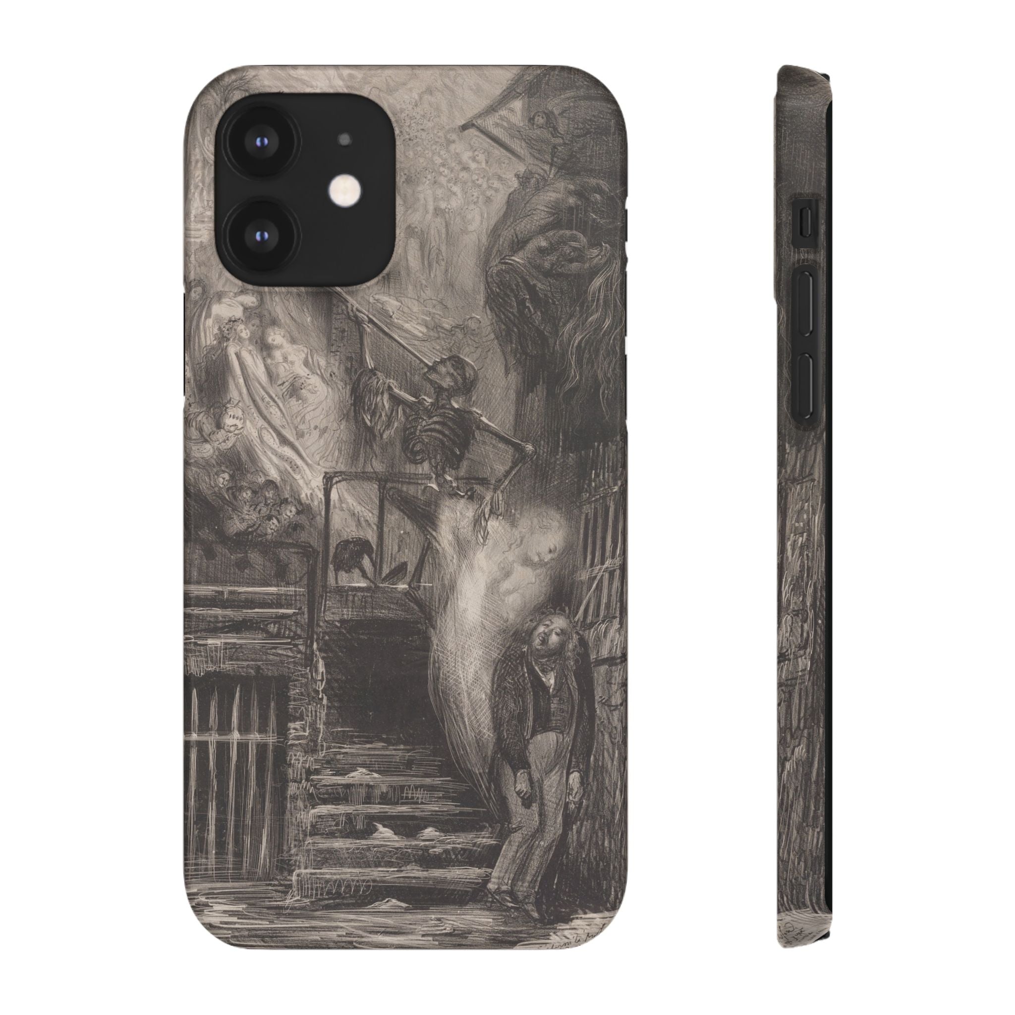 La Rue de la Vieille Lanterne (The Suicide of Gérard de Nerval) by Gustave Doré - iPhone Slim Case