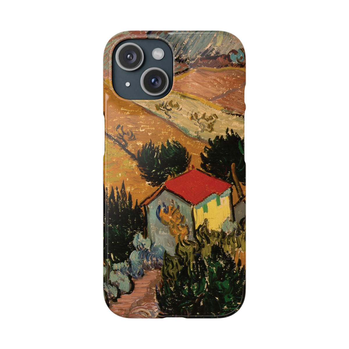 Landscape with House and Ploughman by Vincent van Gogh - iPhone Slim Case