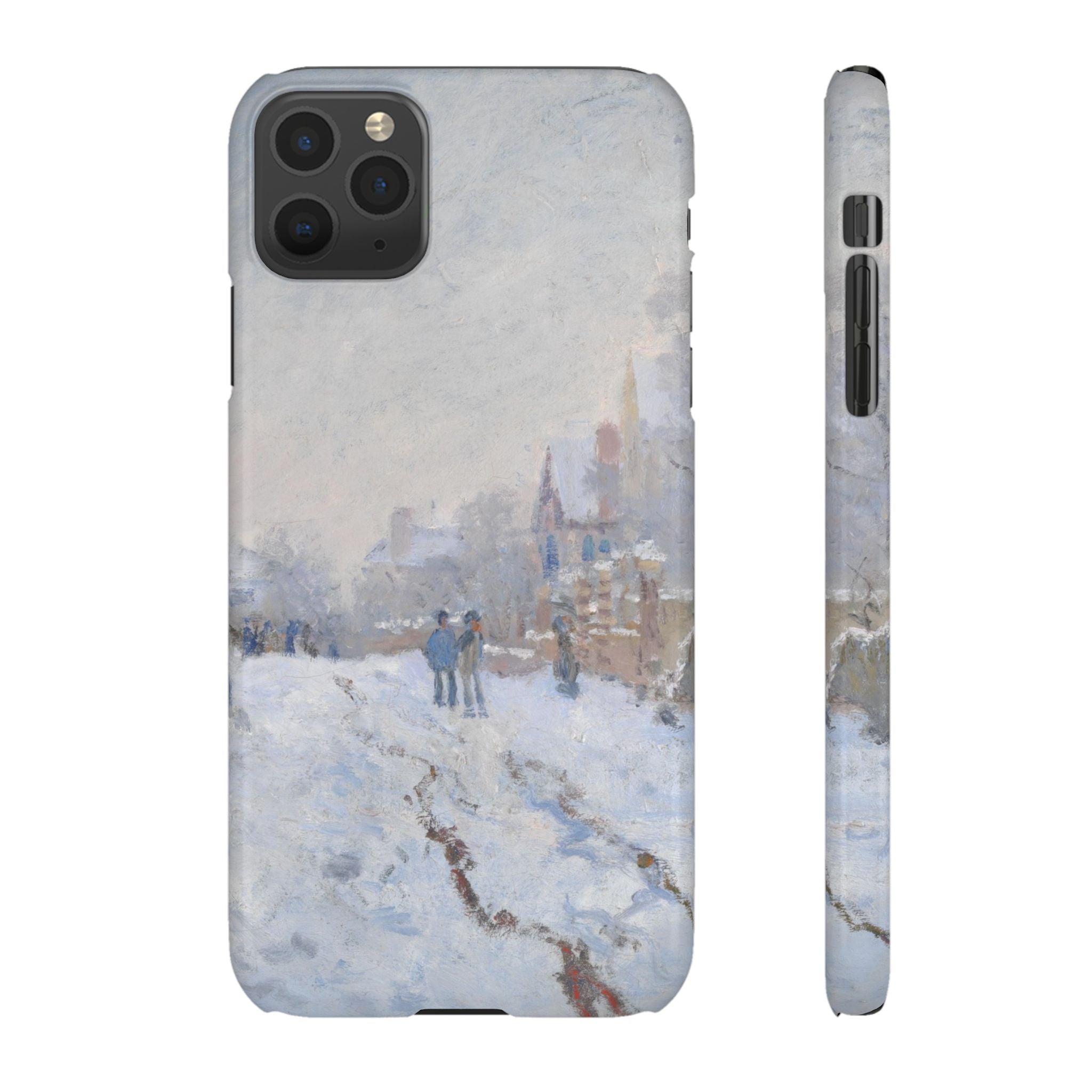 Snow Scene at Argenteuil by Claude Monet - iPhone Slim Case